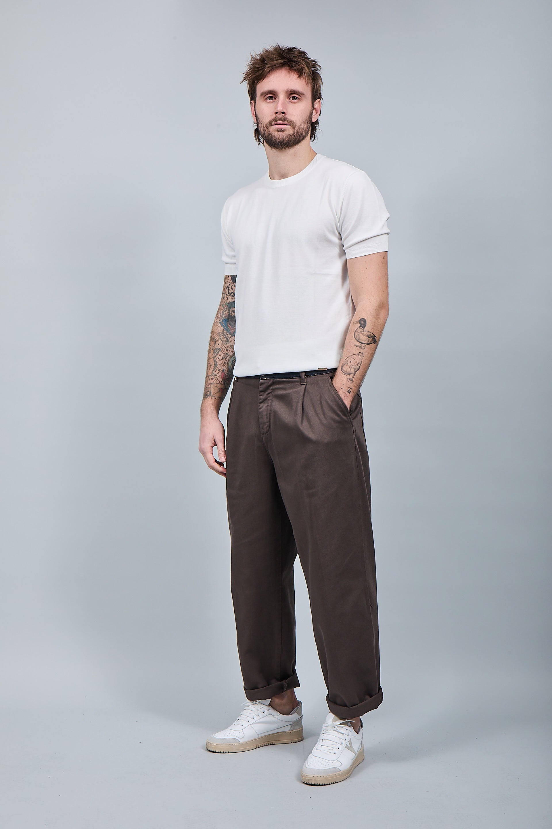 Pantalone cinta denim Berna Caffè