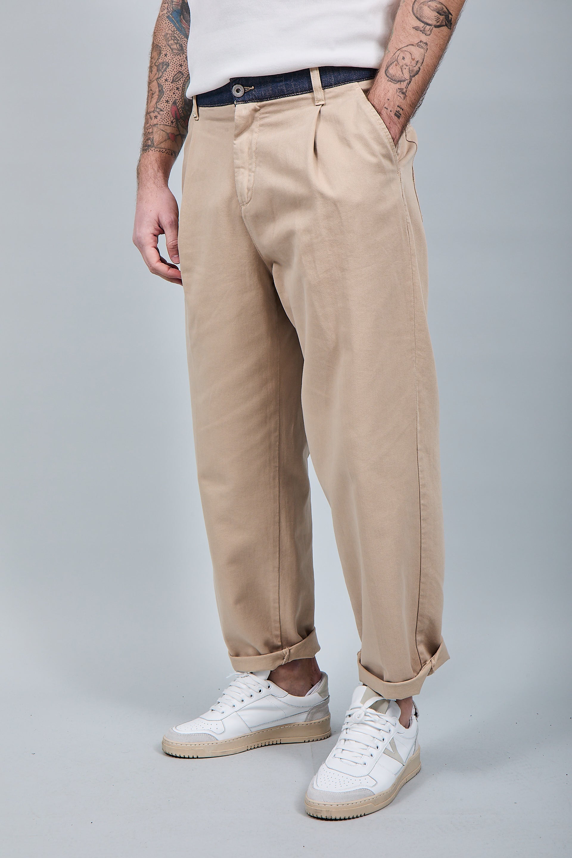 Pantalone cinta denim Berna Beige
