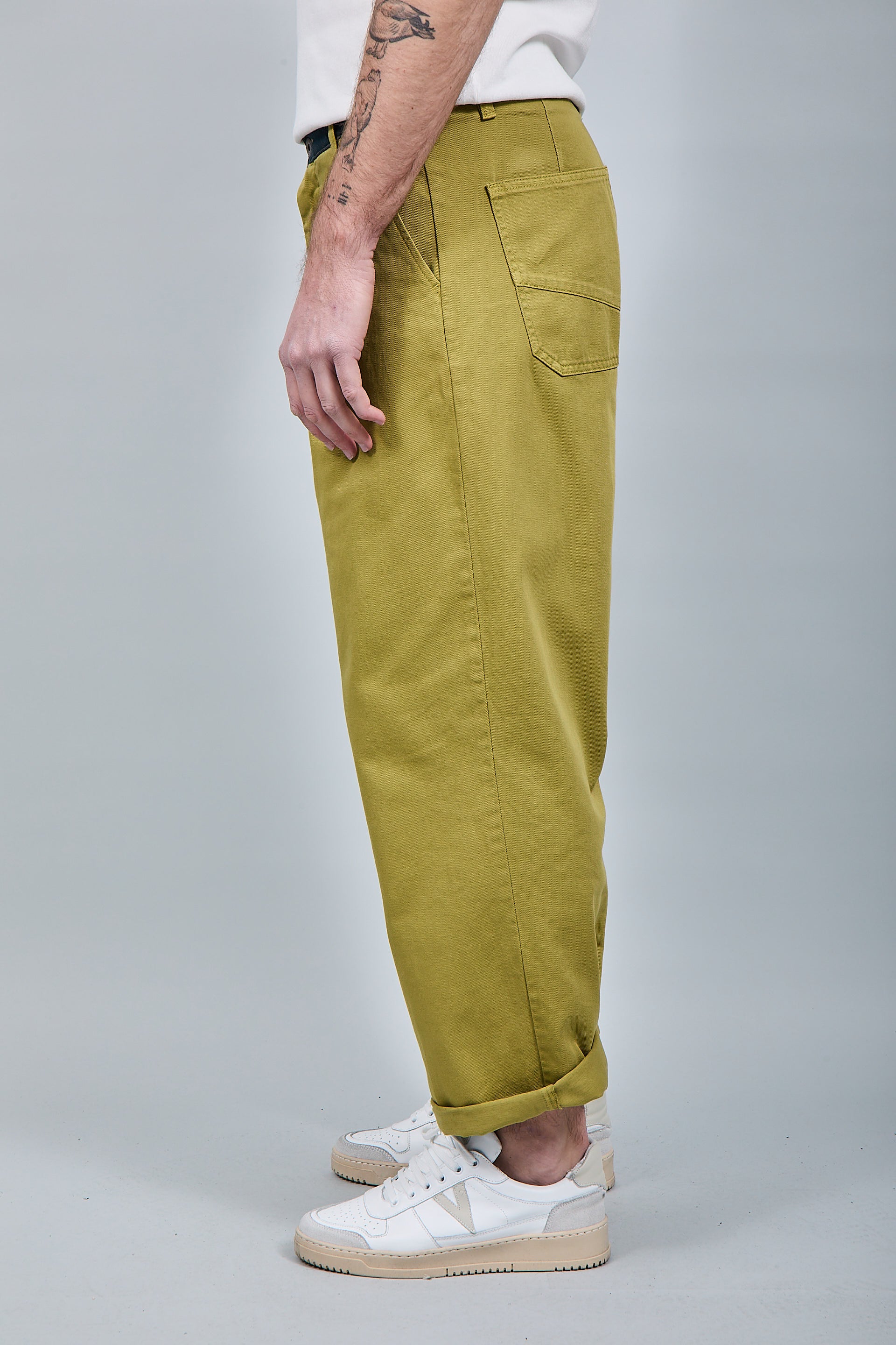 Pantalone cinta denim Berna Verde Chiaro