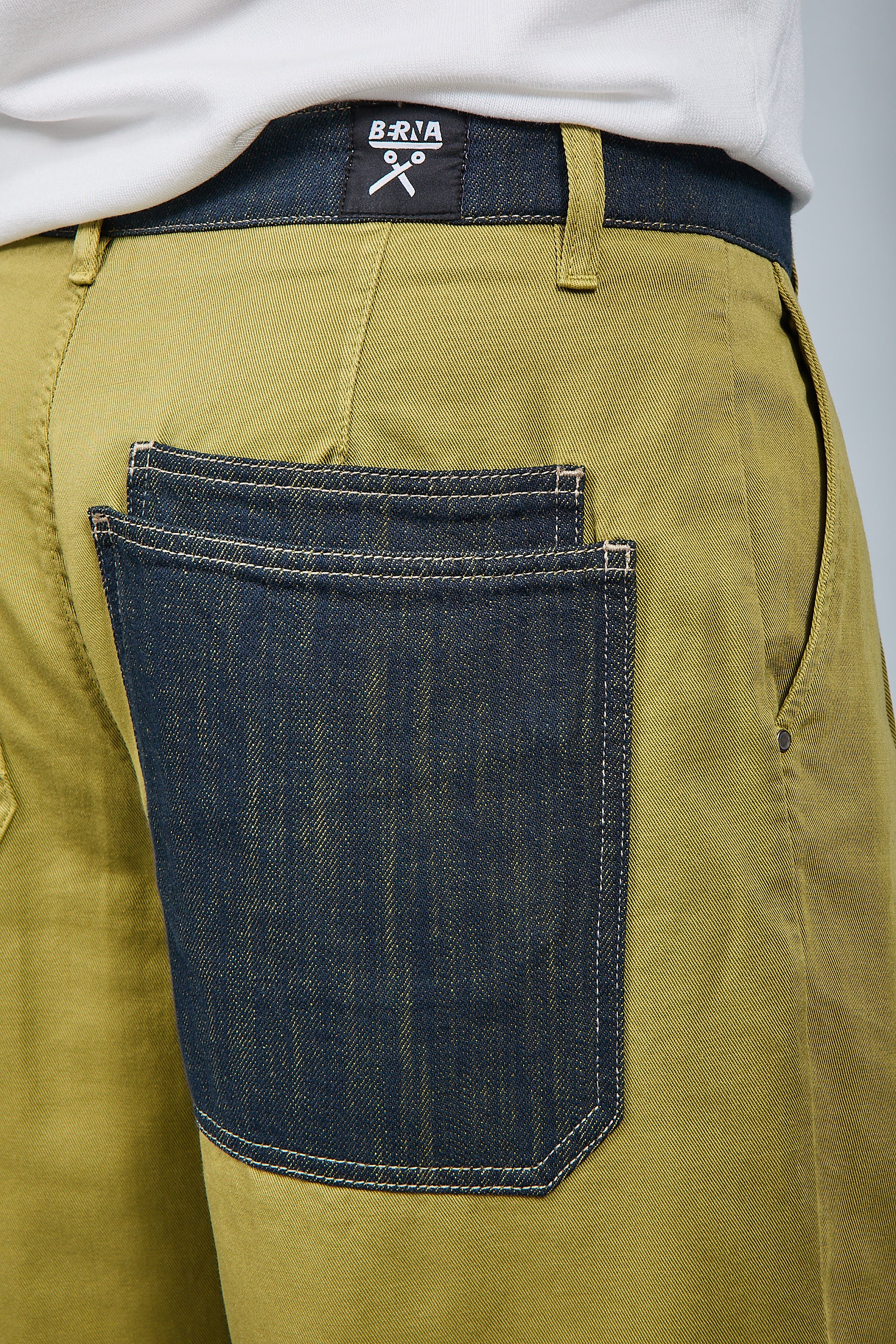 Pantalone cinta denim Berna Verde Chiaro