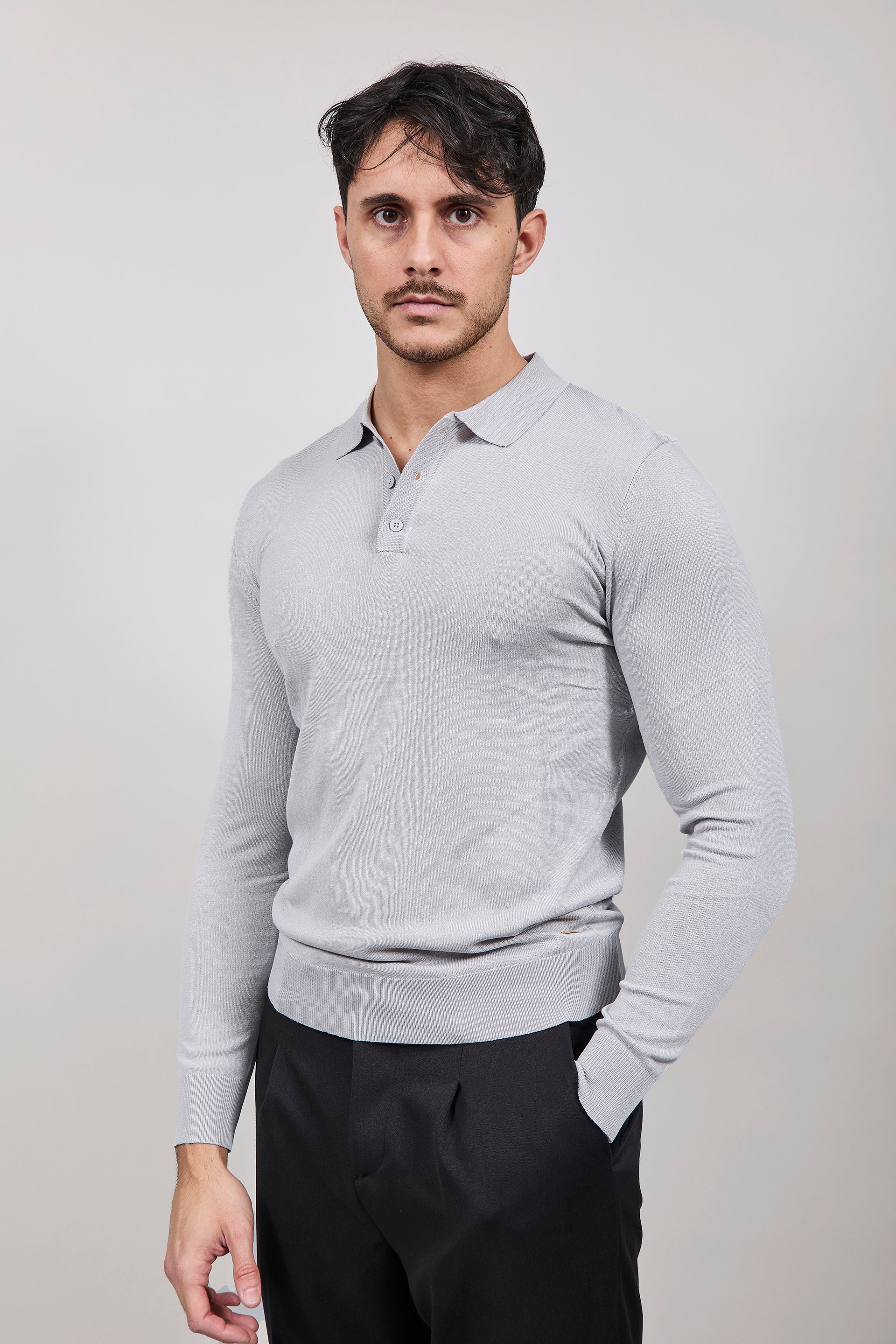 Polo manica lunga Gianni Lupo 33762 Grigio