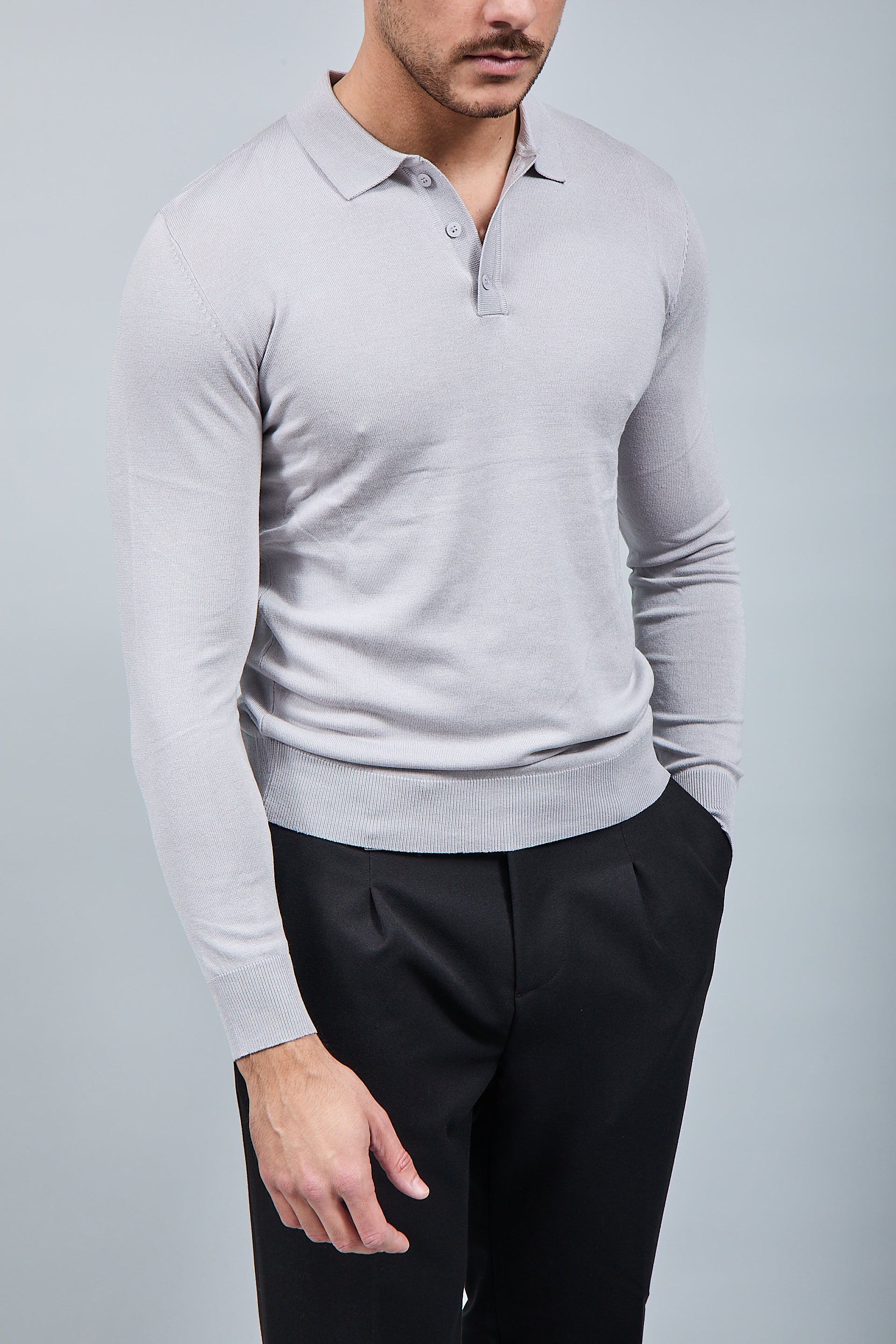 Polo manica lunga Gianni Lupo 33762 Grigio