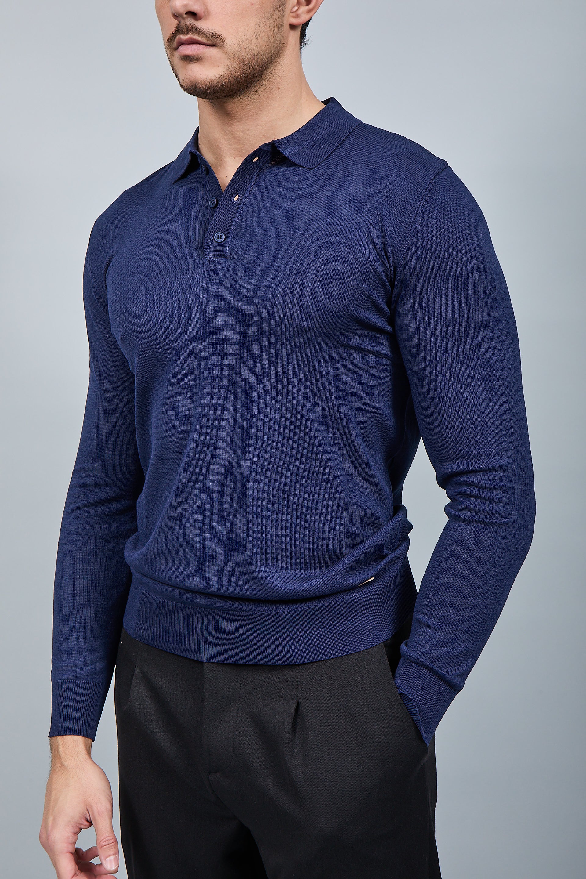 Polo manica lunga Gianni Lupo 33762 Blu