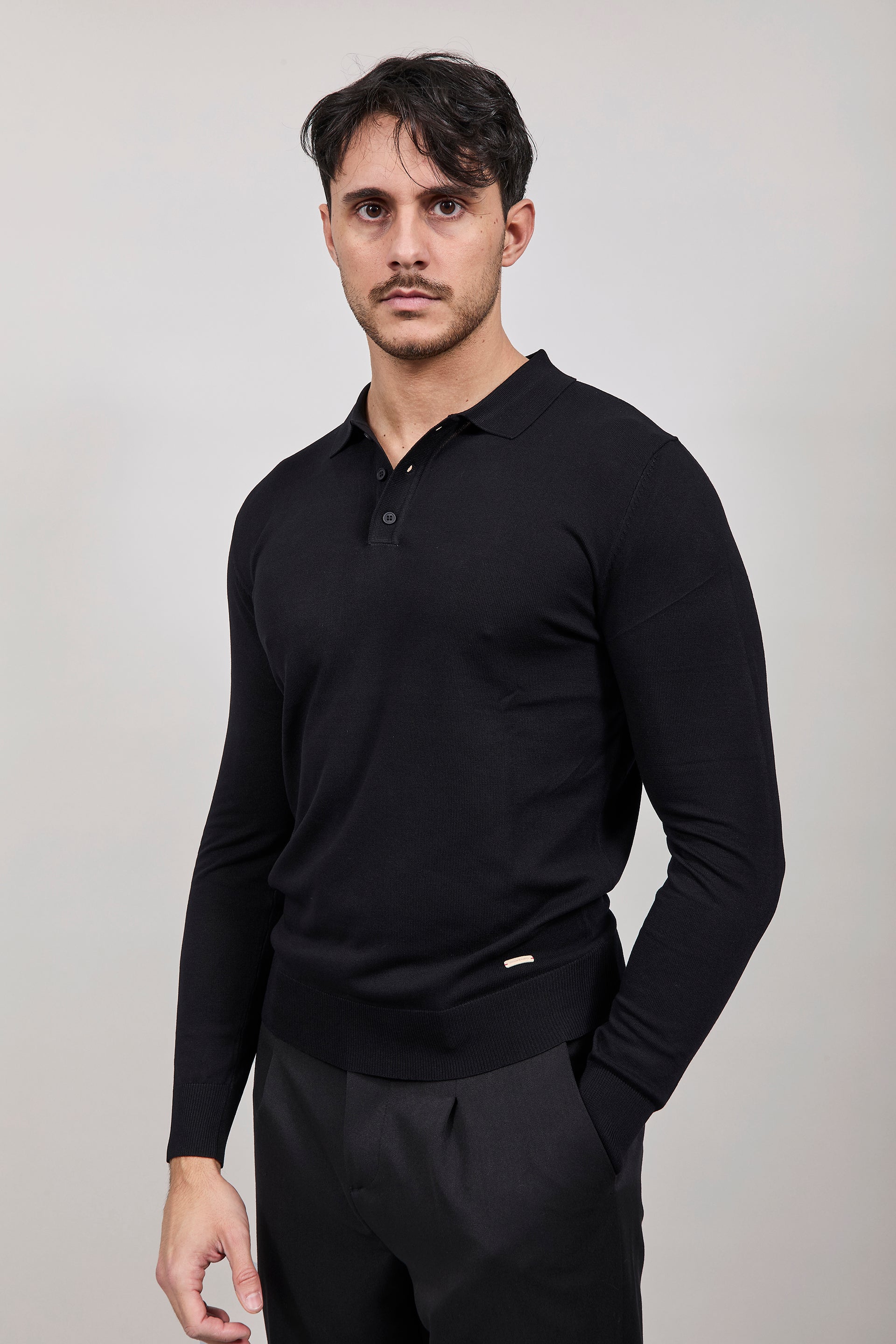 Polo manica lunga Gianni Lupo 33762 Nero