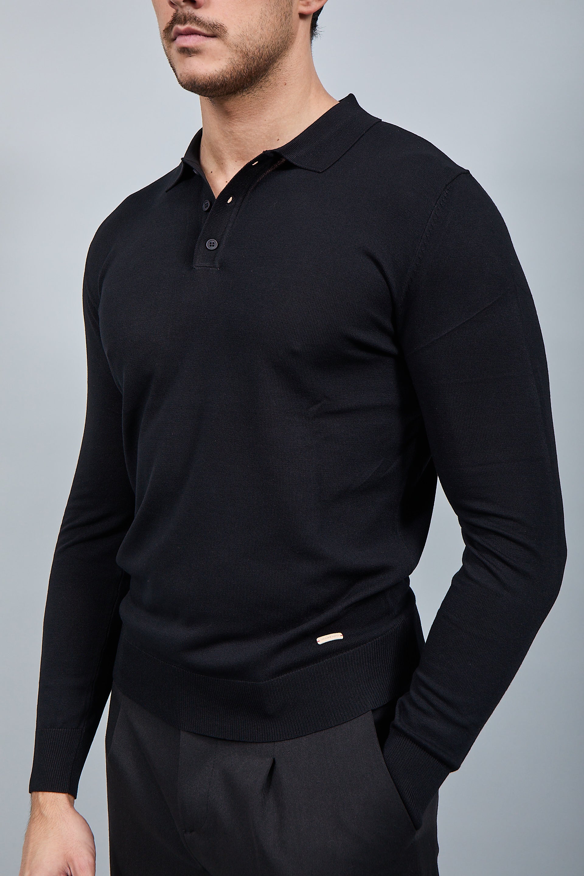 Polo manica lunga Gianni Lupo 33762 Nero
