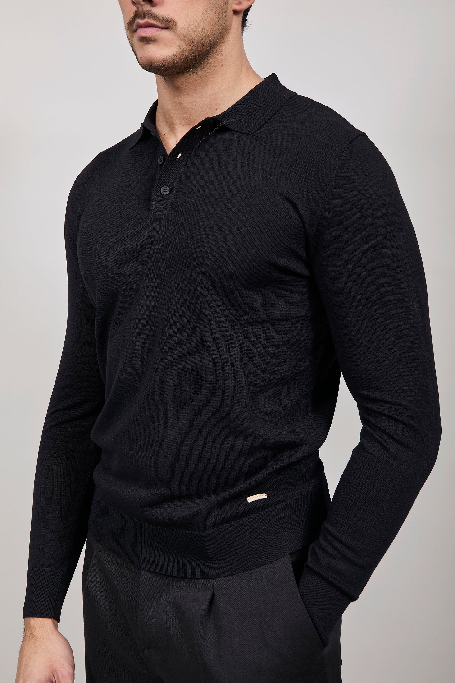 Polo manica lunga Gianni Lupo 33762 Nero