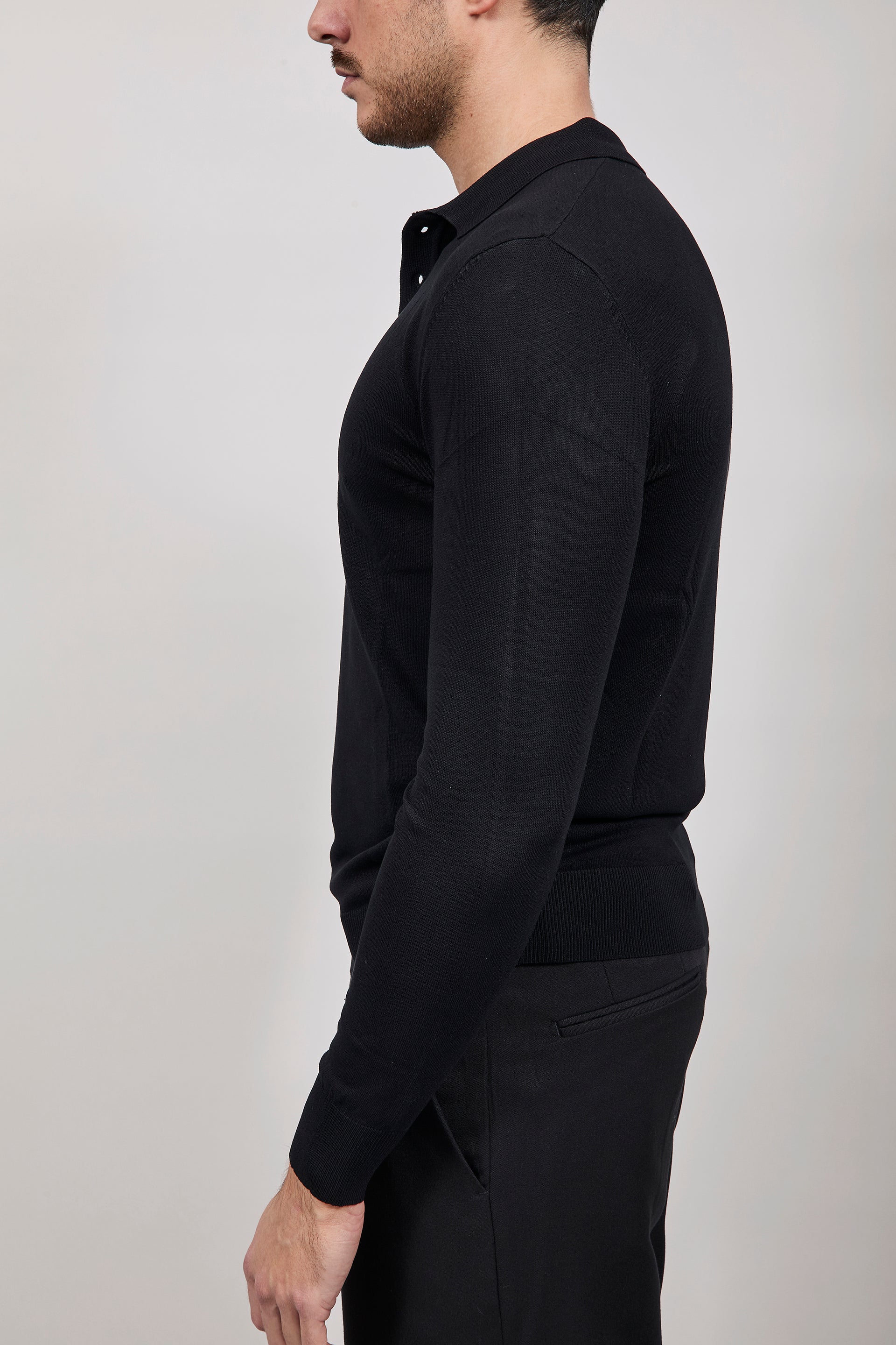 Polo manica lunga Gianni Lupo 33762 Nero