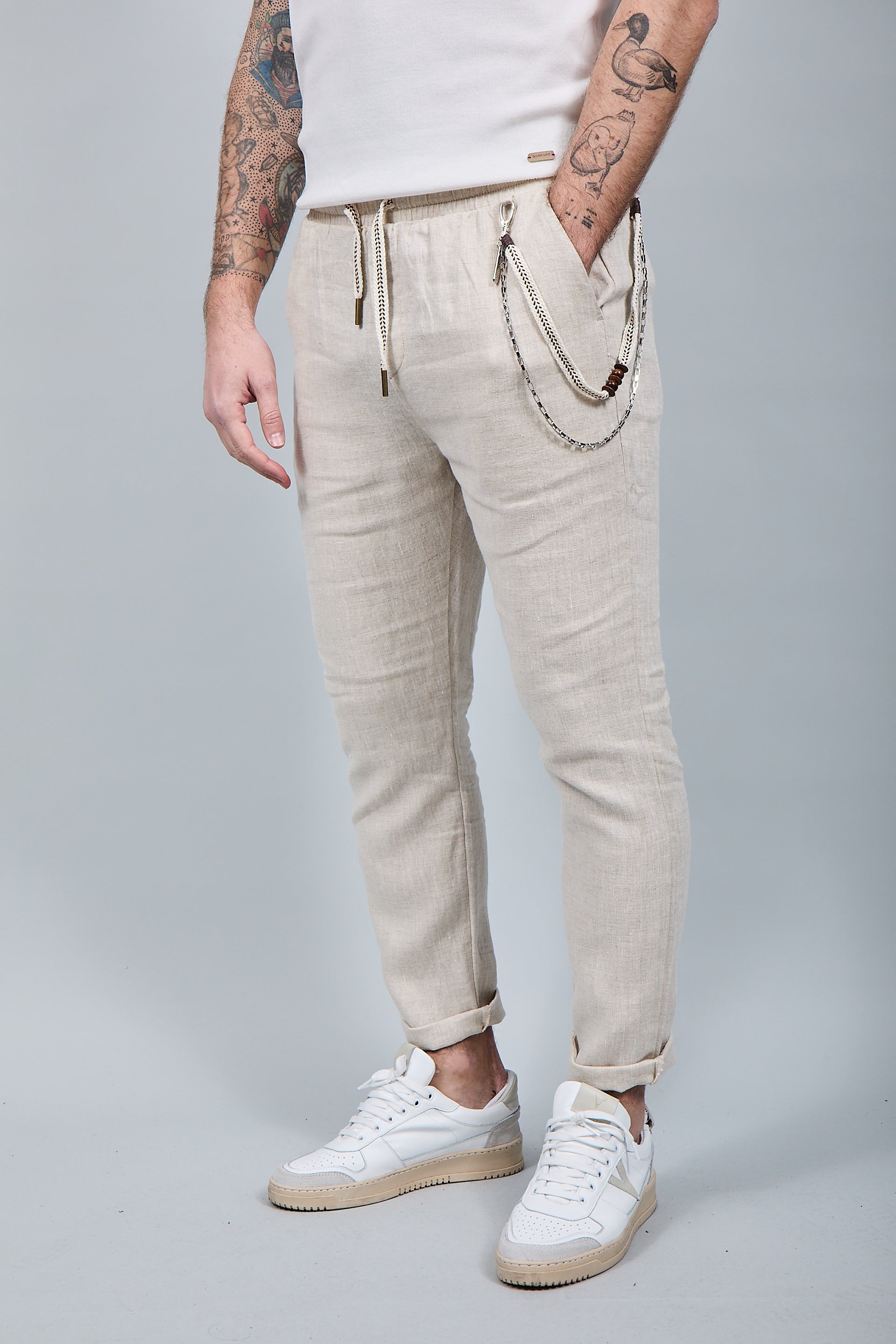 Pantalaccio Gianni Lupo Lino Beige 3270