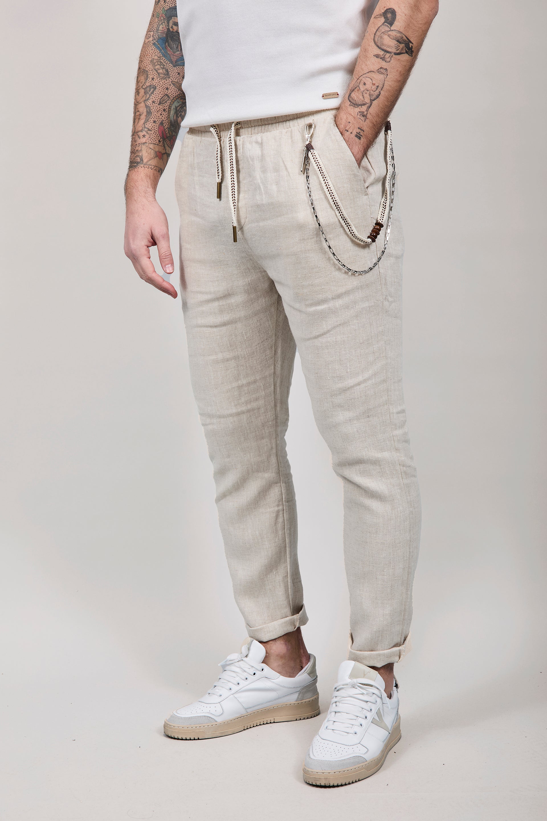 Pantalaccio Gianni Lupo Lino Beige 3270