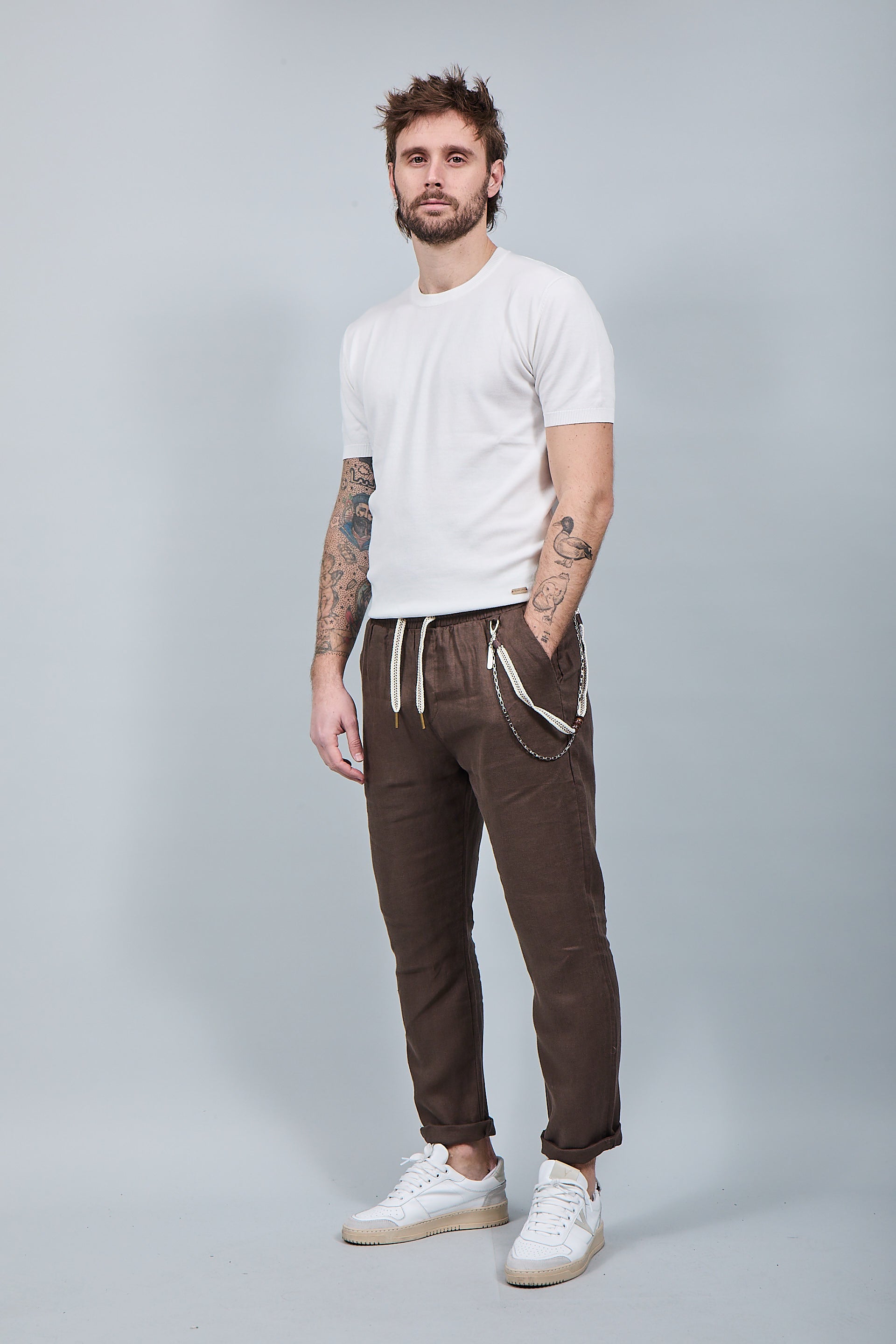 Pantalaccio Gianni Lupo Lino Coffee 3270