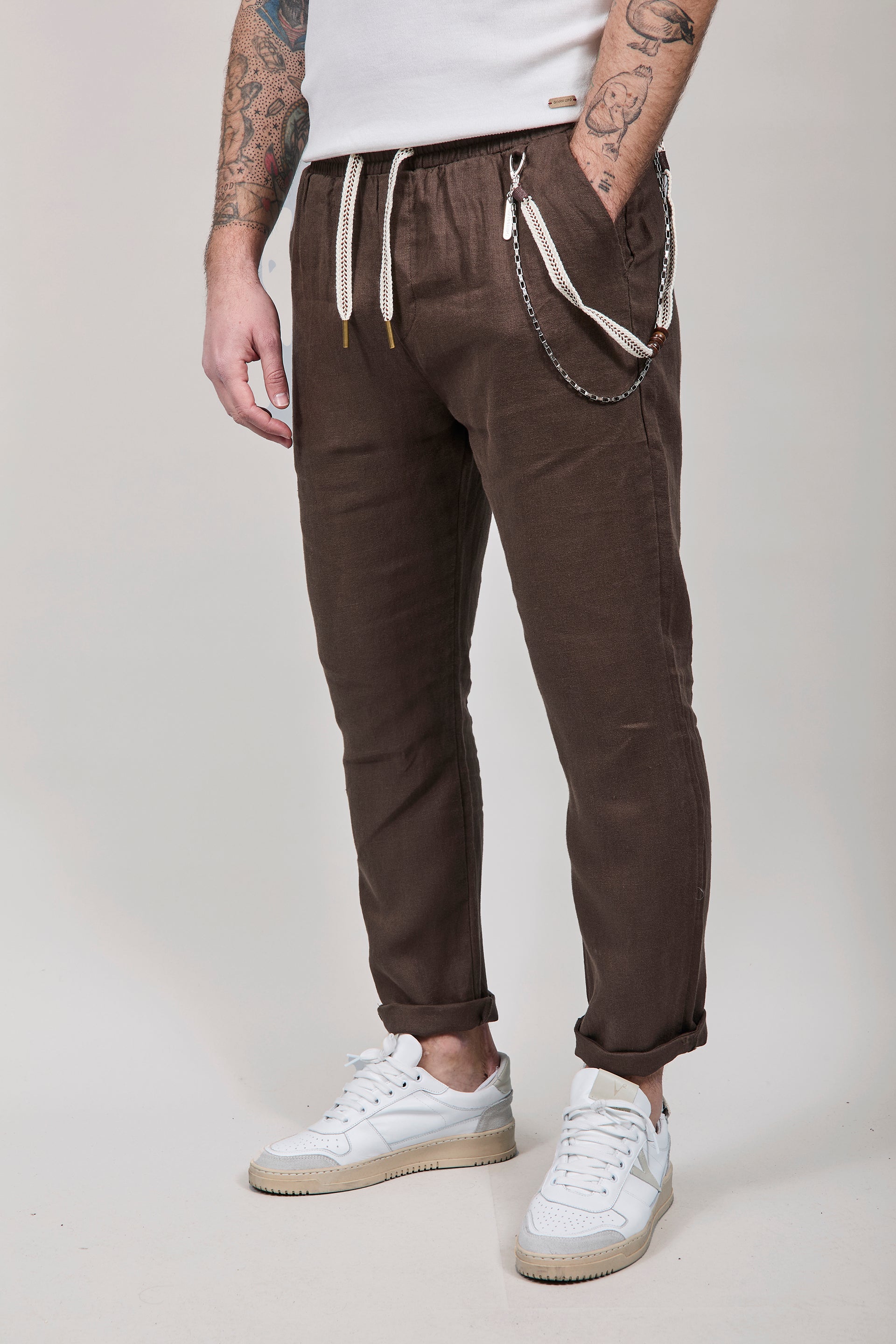 Pantalaccio Gianni Lupo Lino Coffee 3270