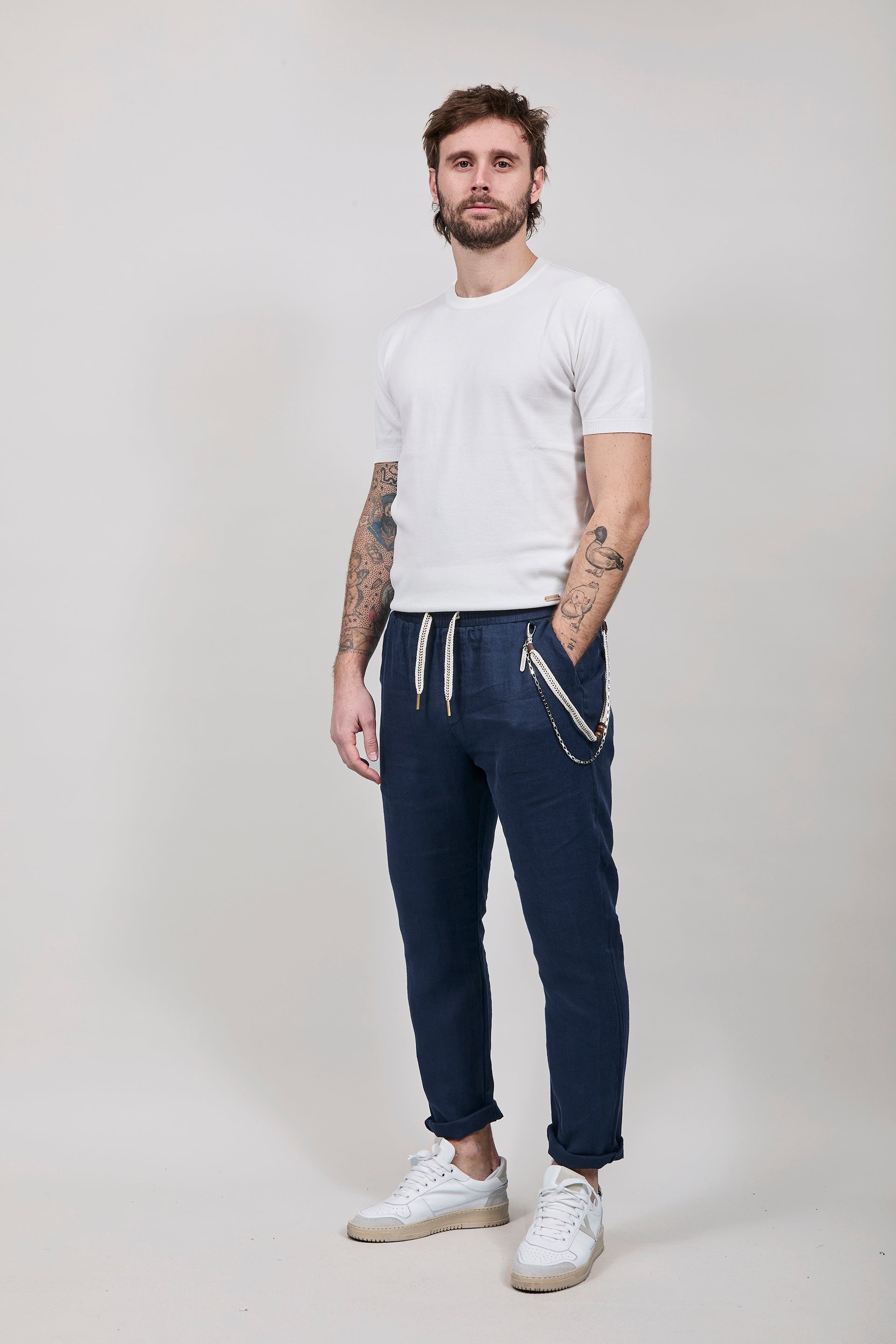 Pantalaccio Gianni Lupo Lino Blu 3270
