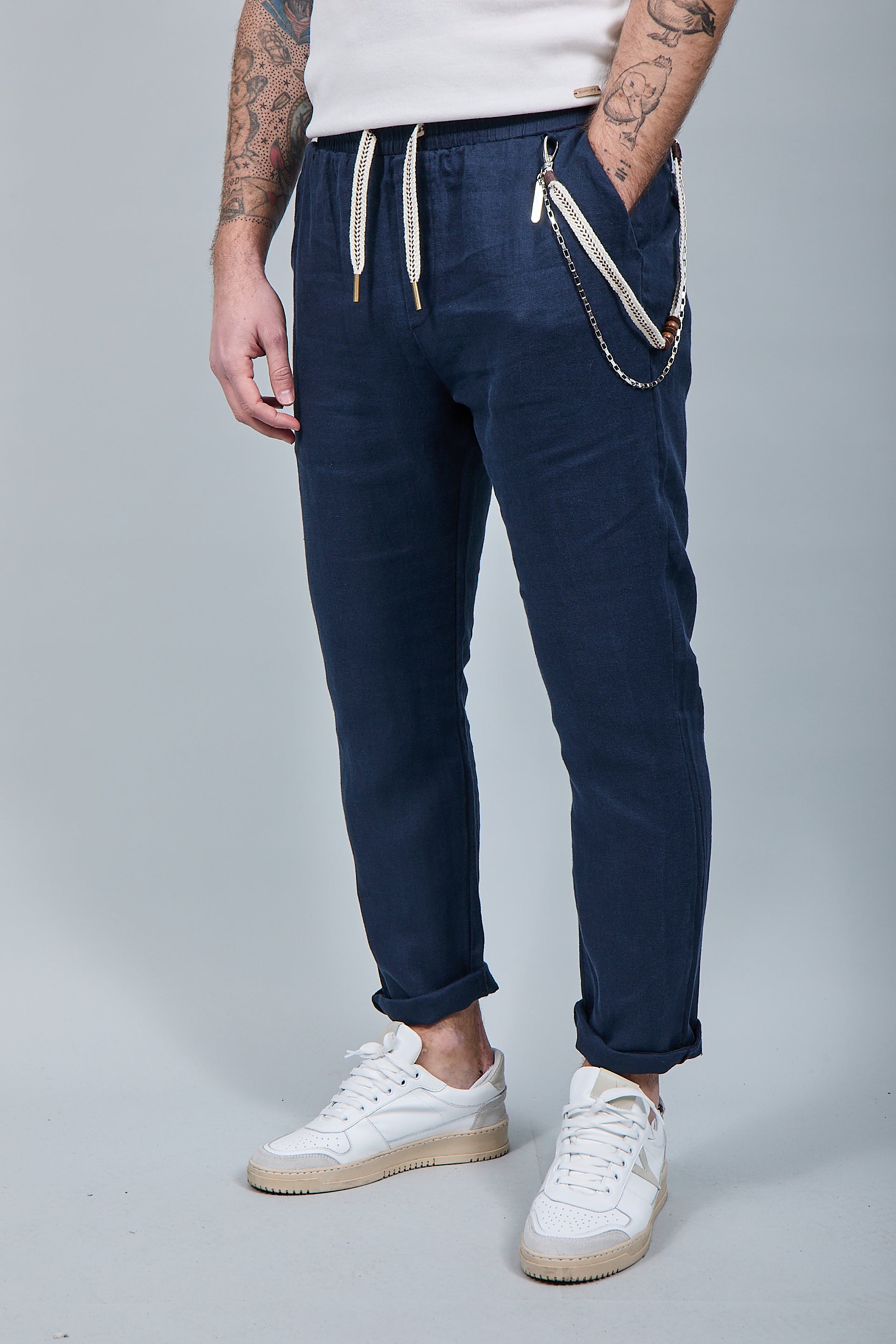 Pantalaccio Gianni Lupo Lino Blu 3270