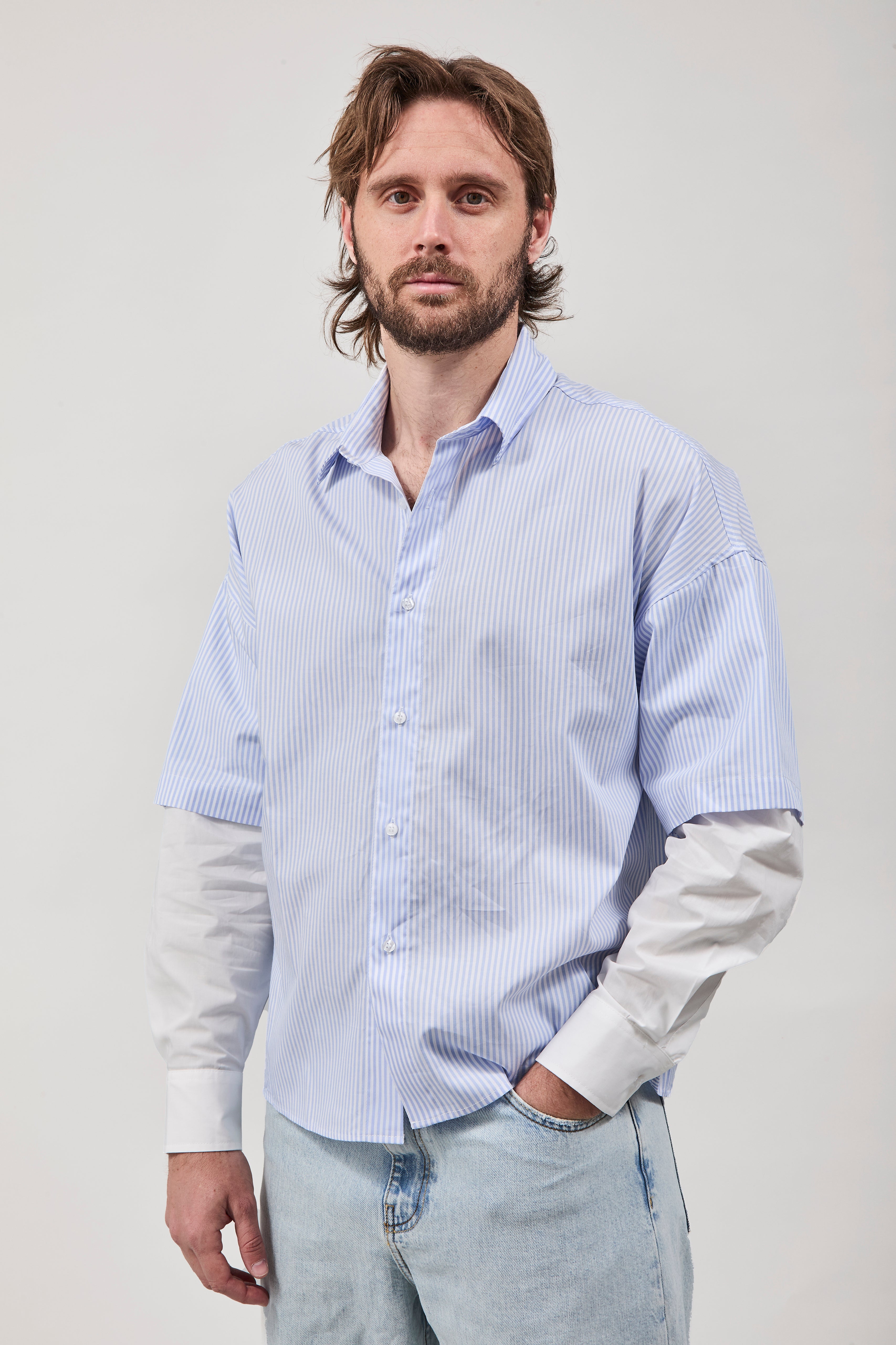 Camicia Imperial Doppia manica Azzurra 469