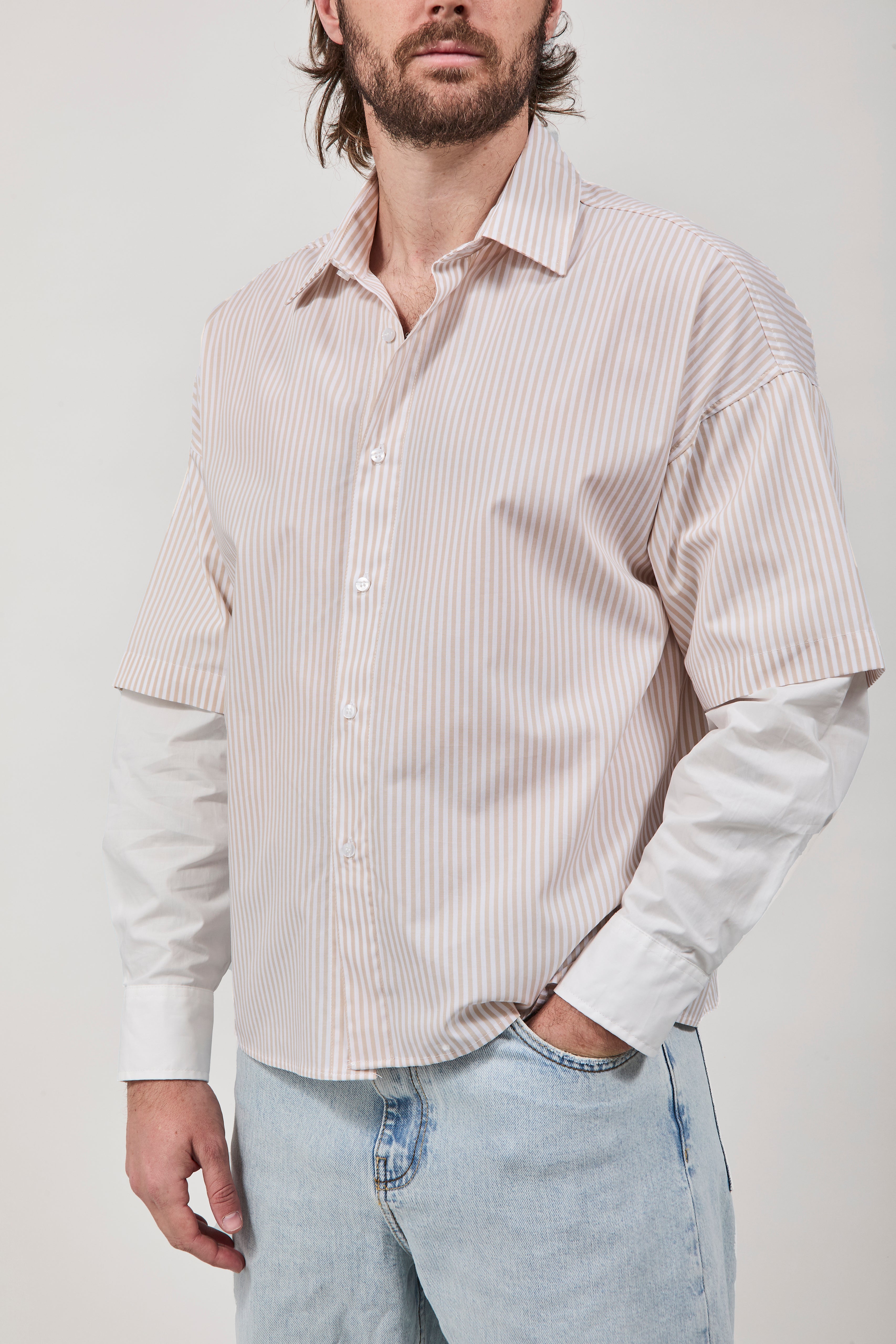 Camicia Imperial Doppia manica Beige 469