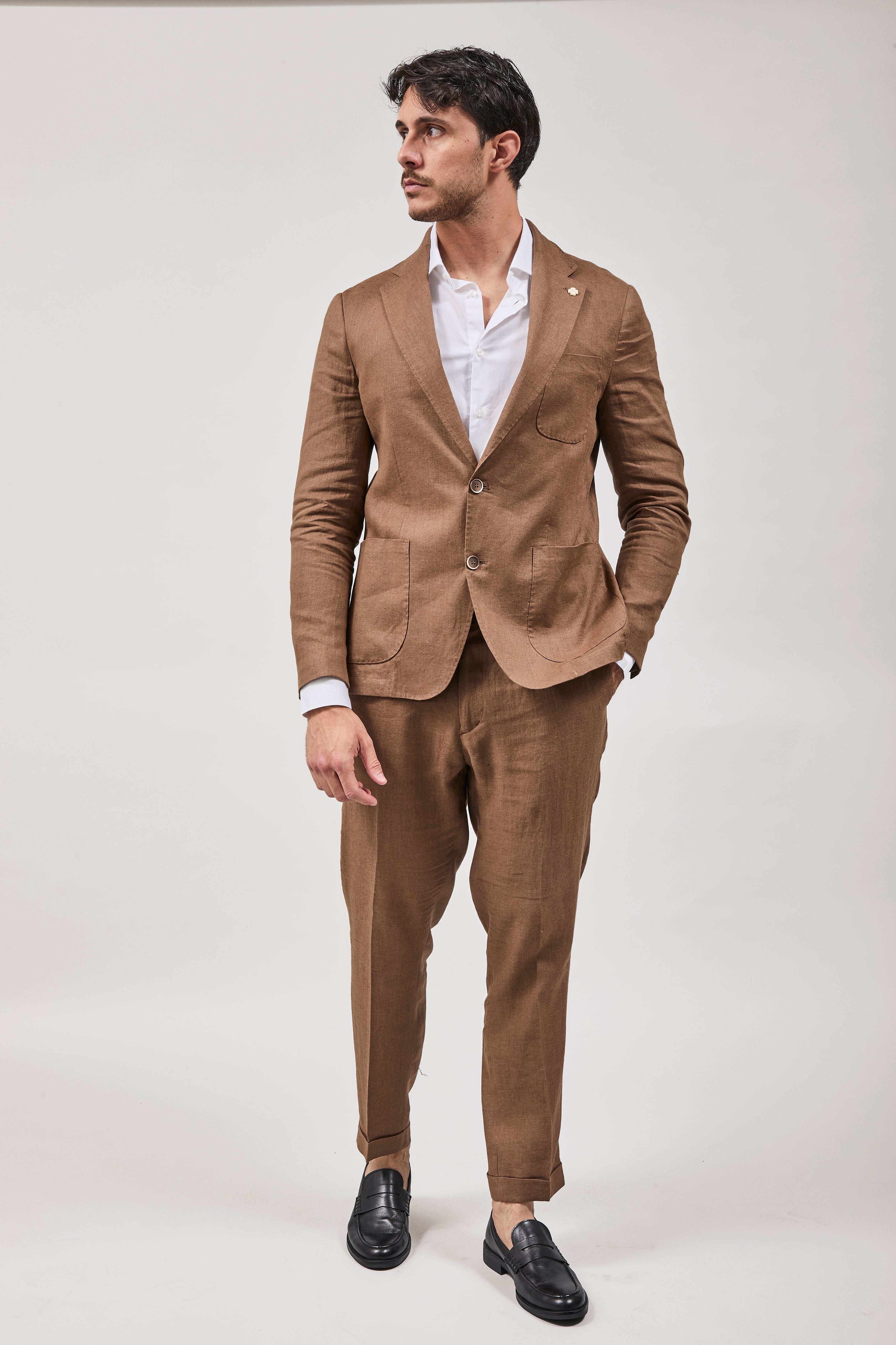Giacca Over-d Lino Cacao G53