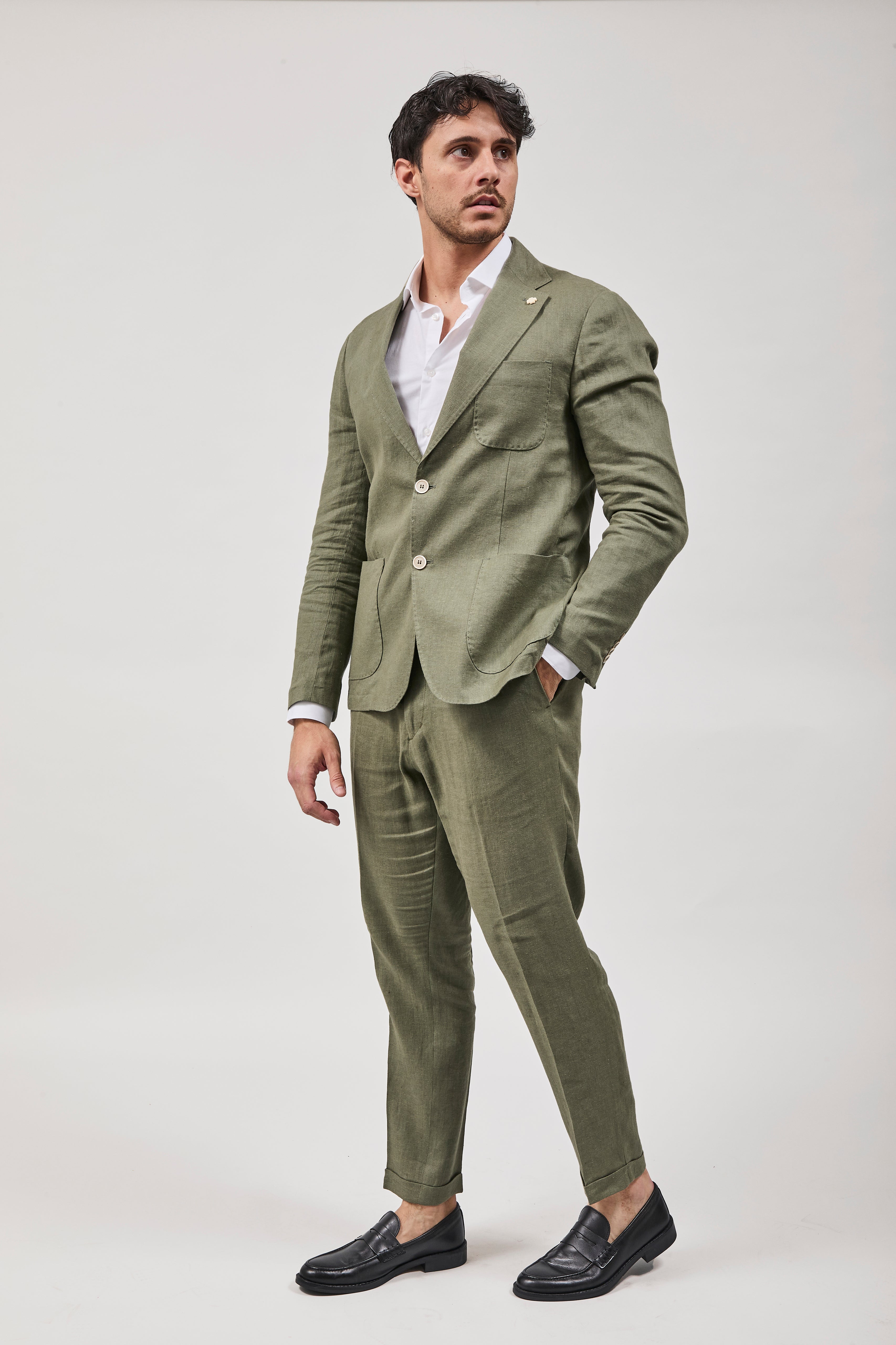 Giacca Over-d Lino Militare G53