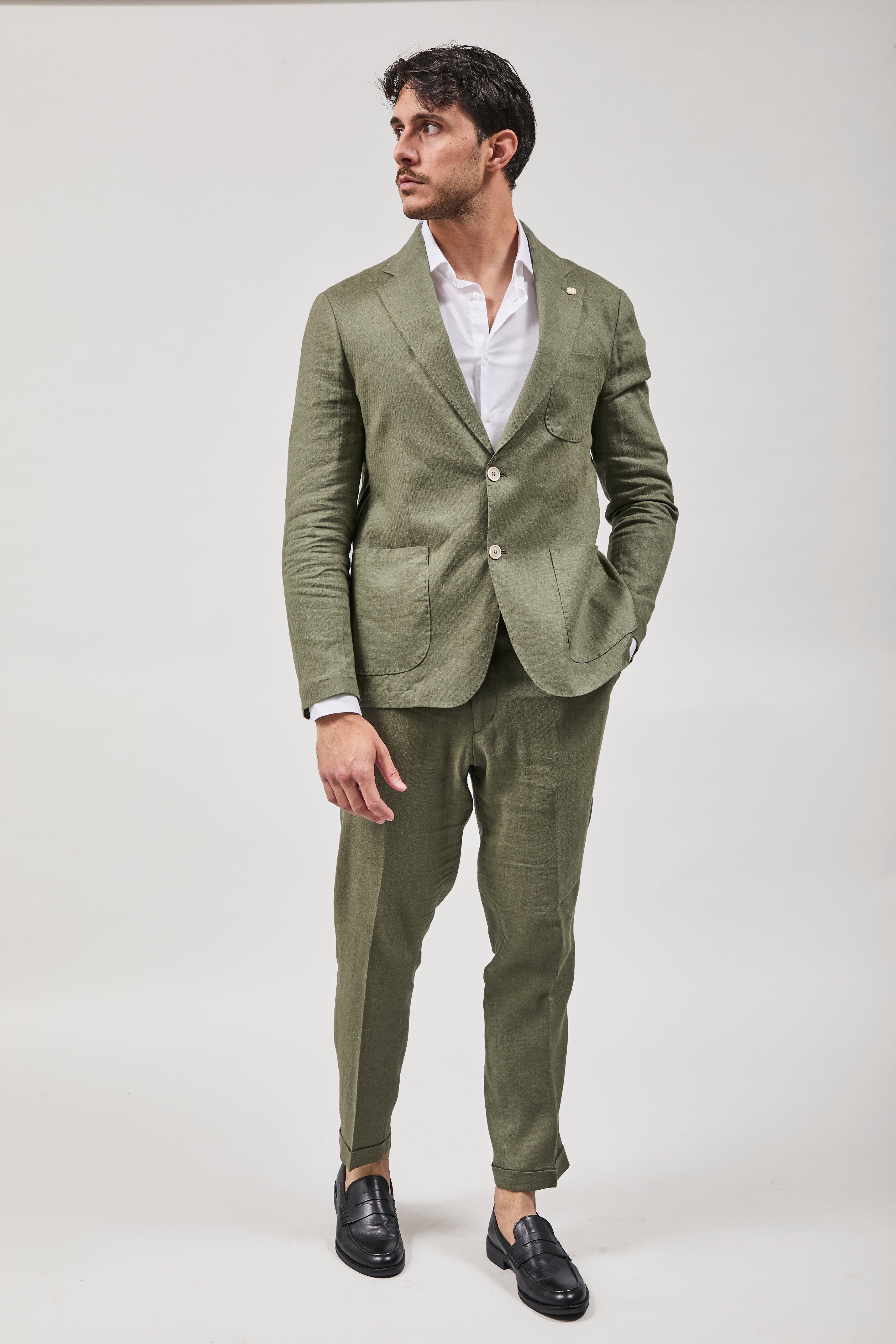 Giacca Over-d Lino Militare G53