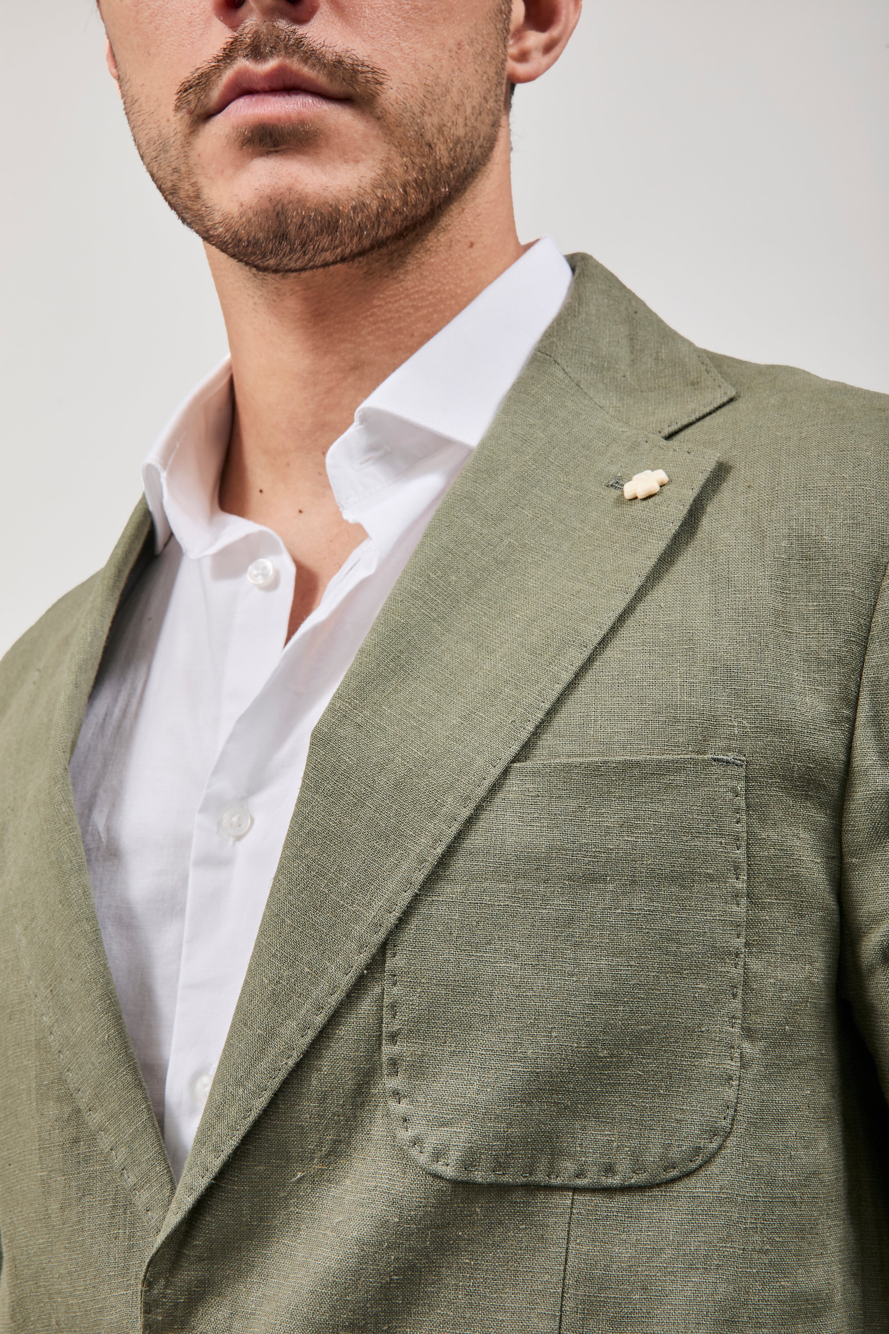 Giacca Over-d Lino Militare G53