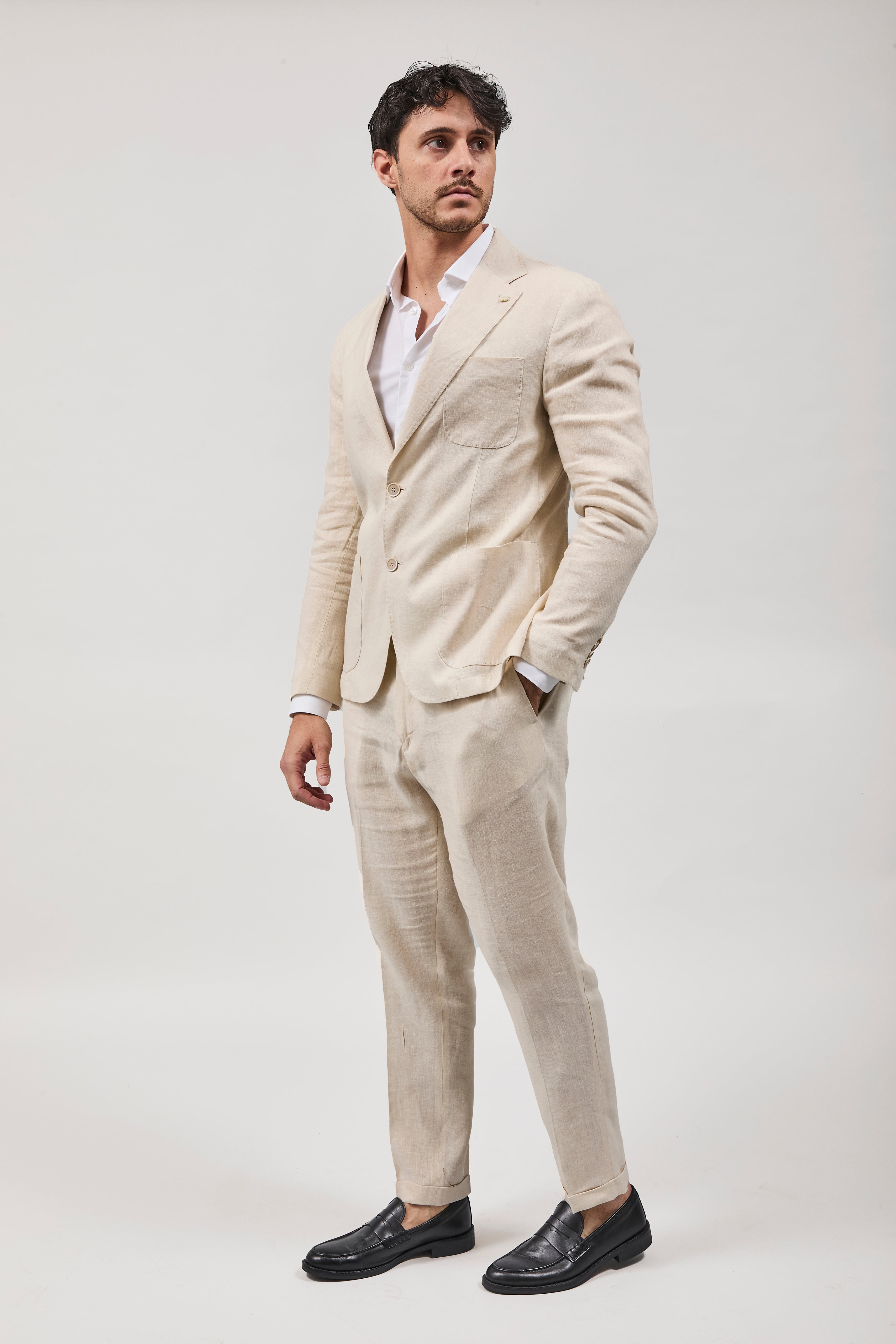 Giacca Over-d Lino Beige G53