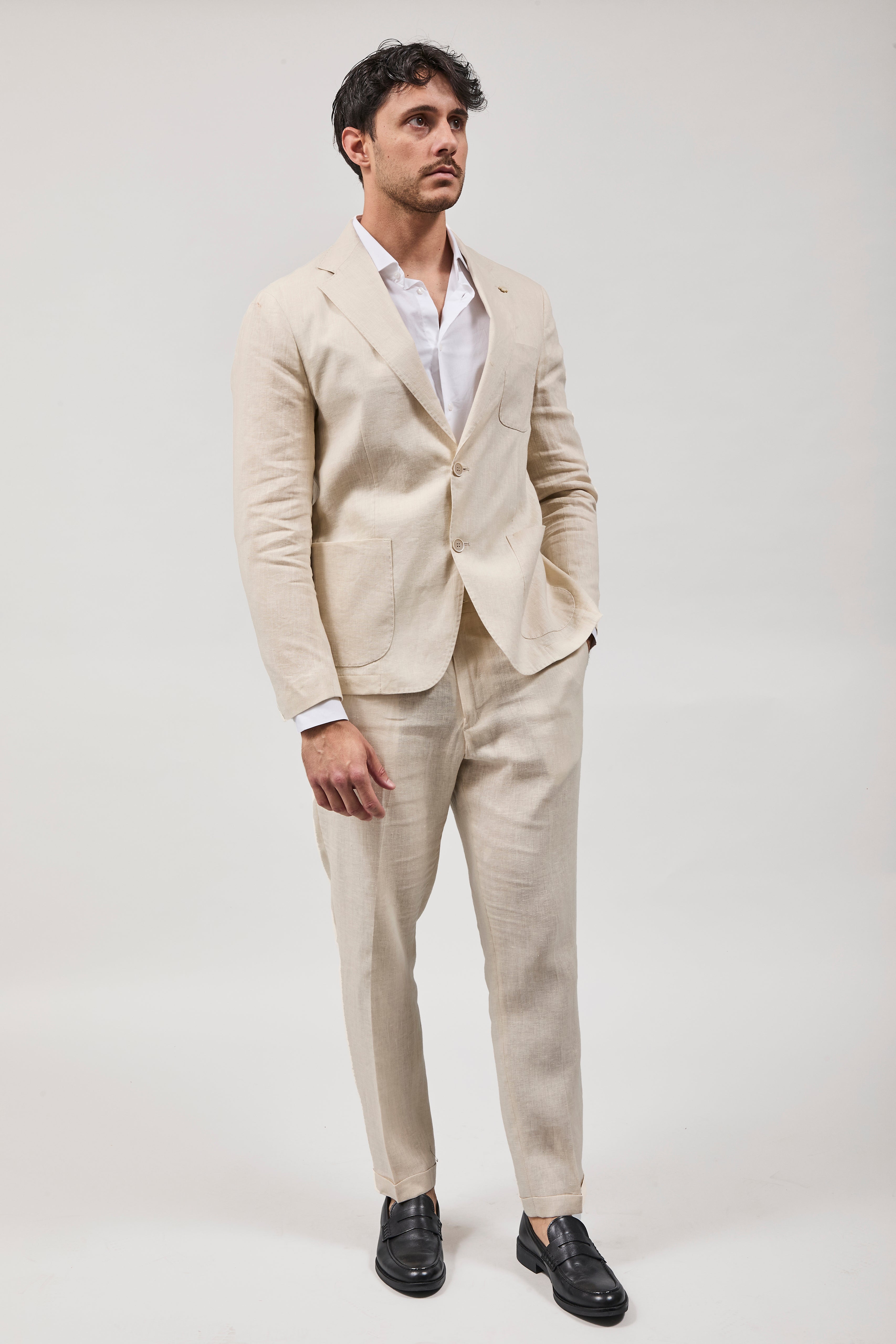 Giacca Over-d Lino Beige G53