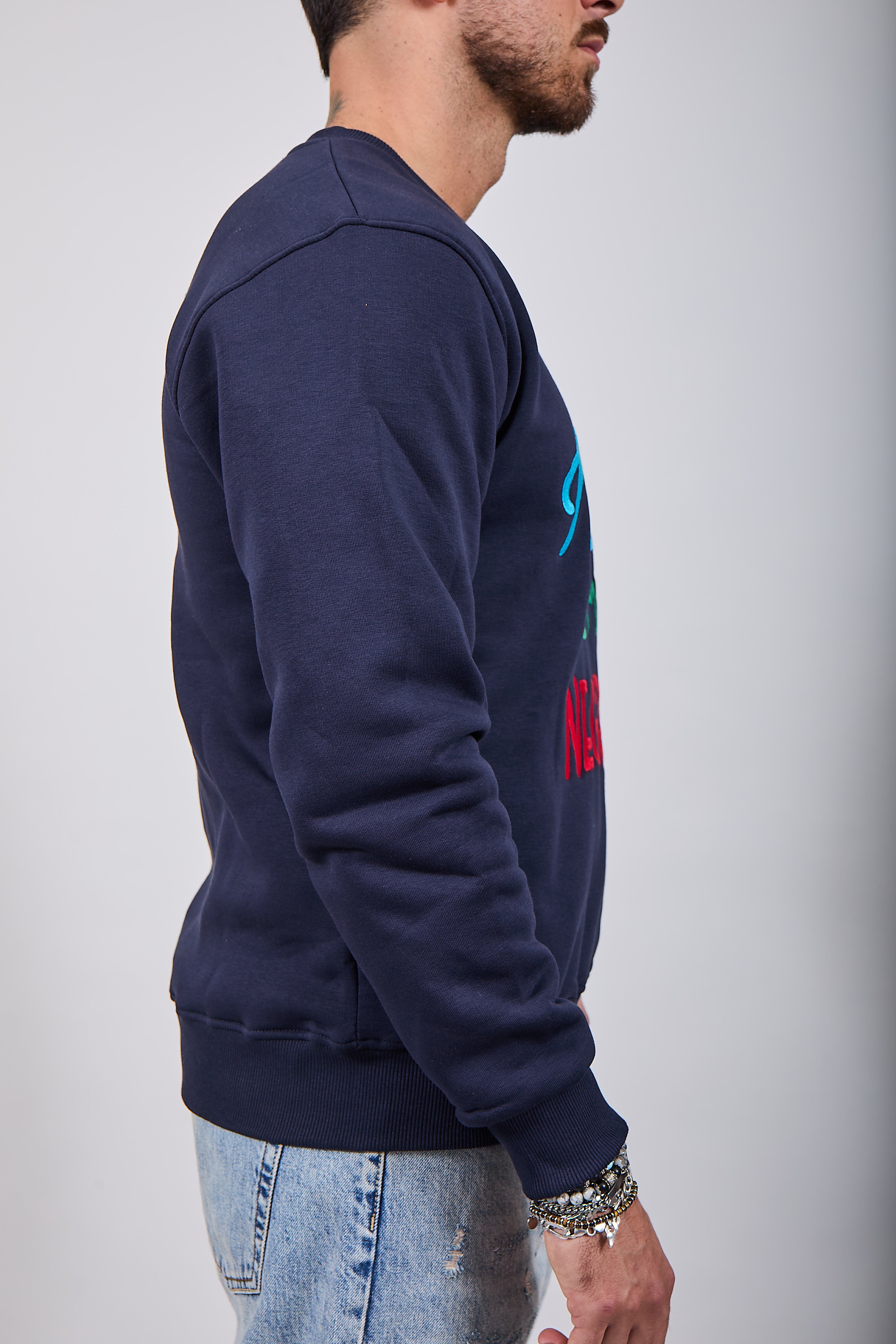 Felpa Superculture Girocollo Blu A1359 (12218699284820)
