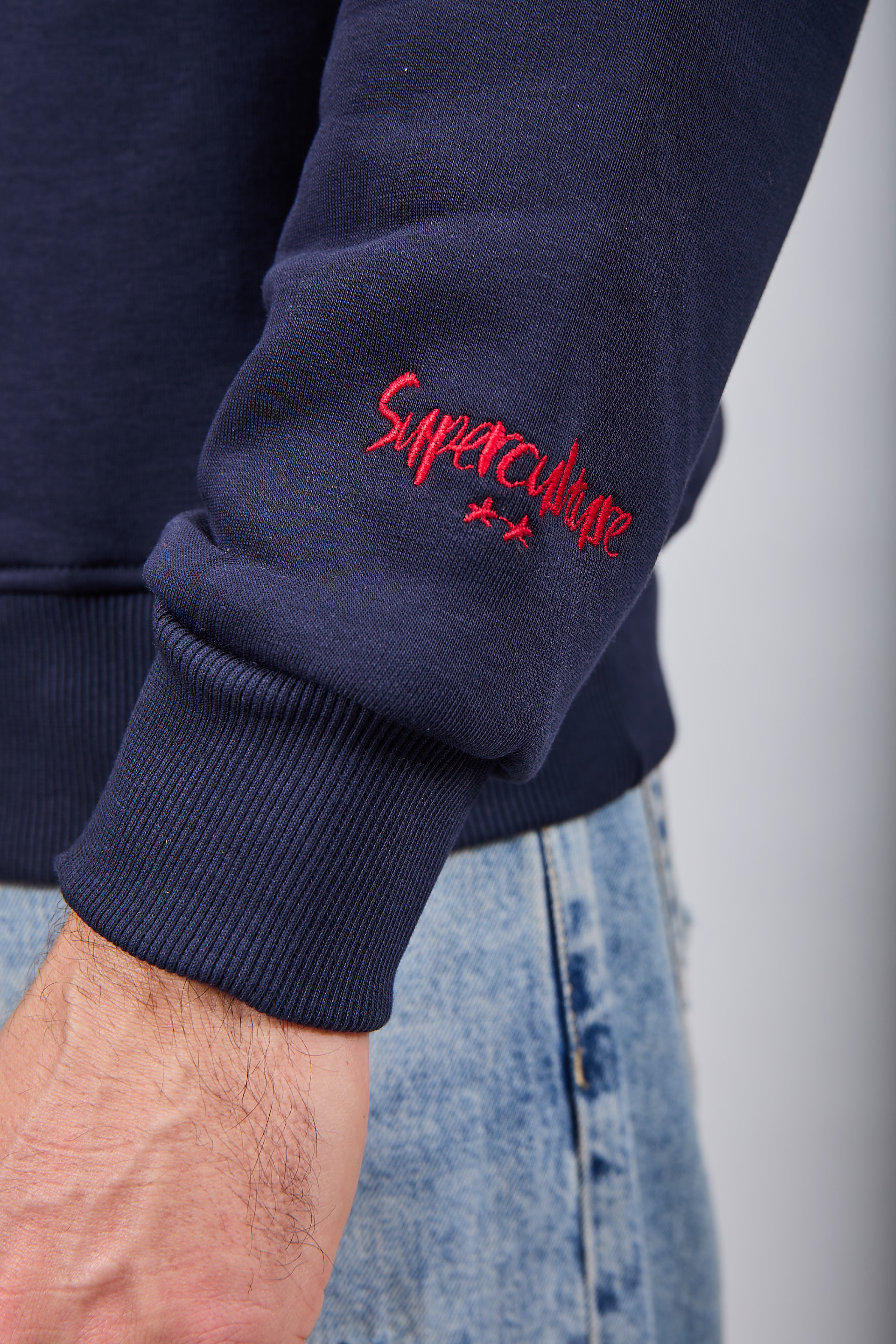Felpa Superculture Girocollo Blu A1359 (12218699284820)
