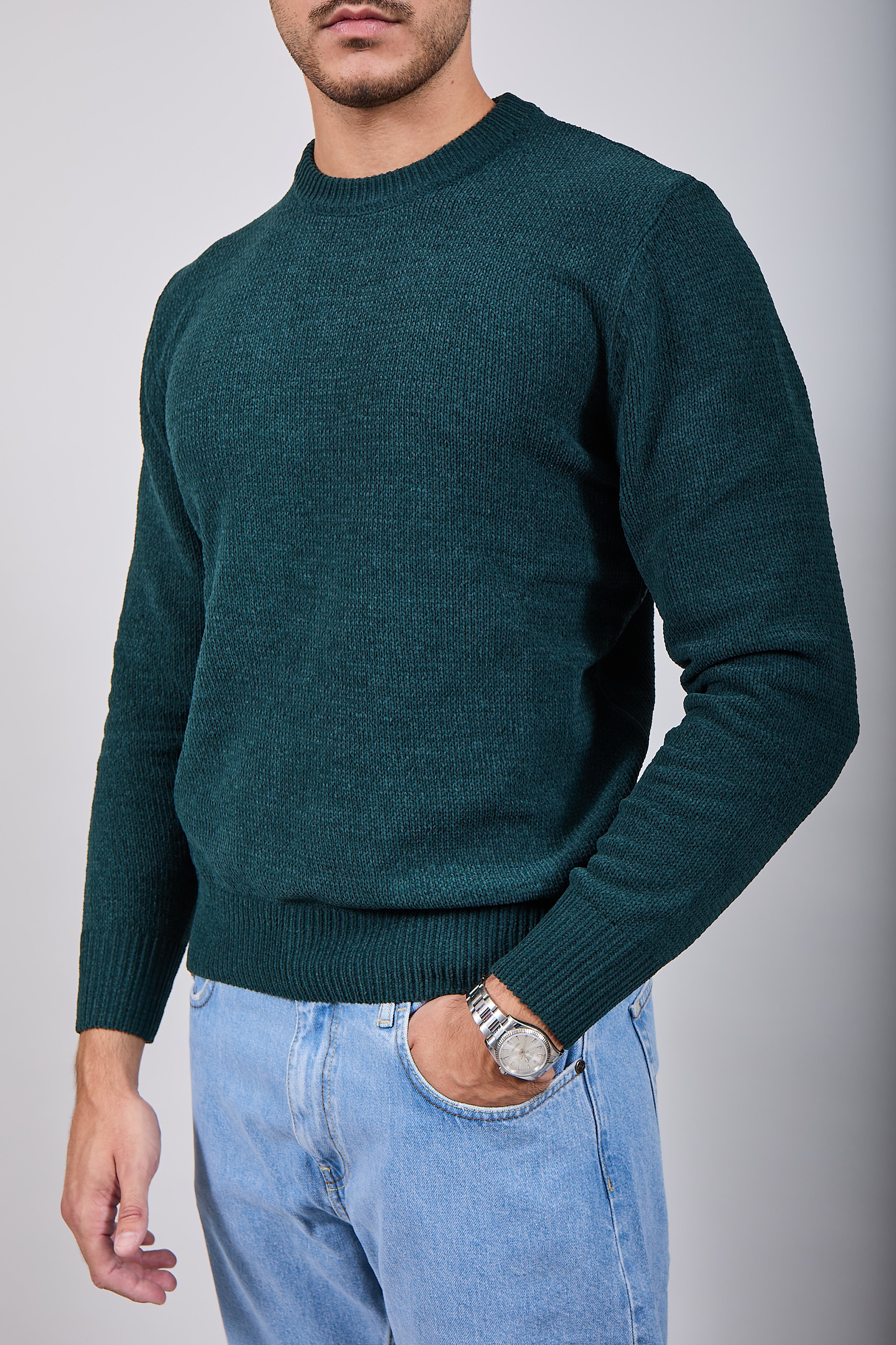 Maglione Gianni Lupo Ciniglia Green British 535 (12245637169492)