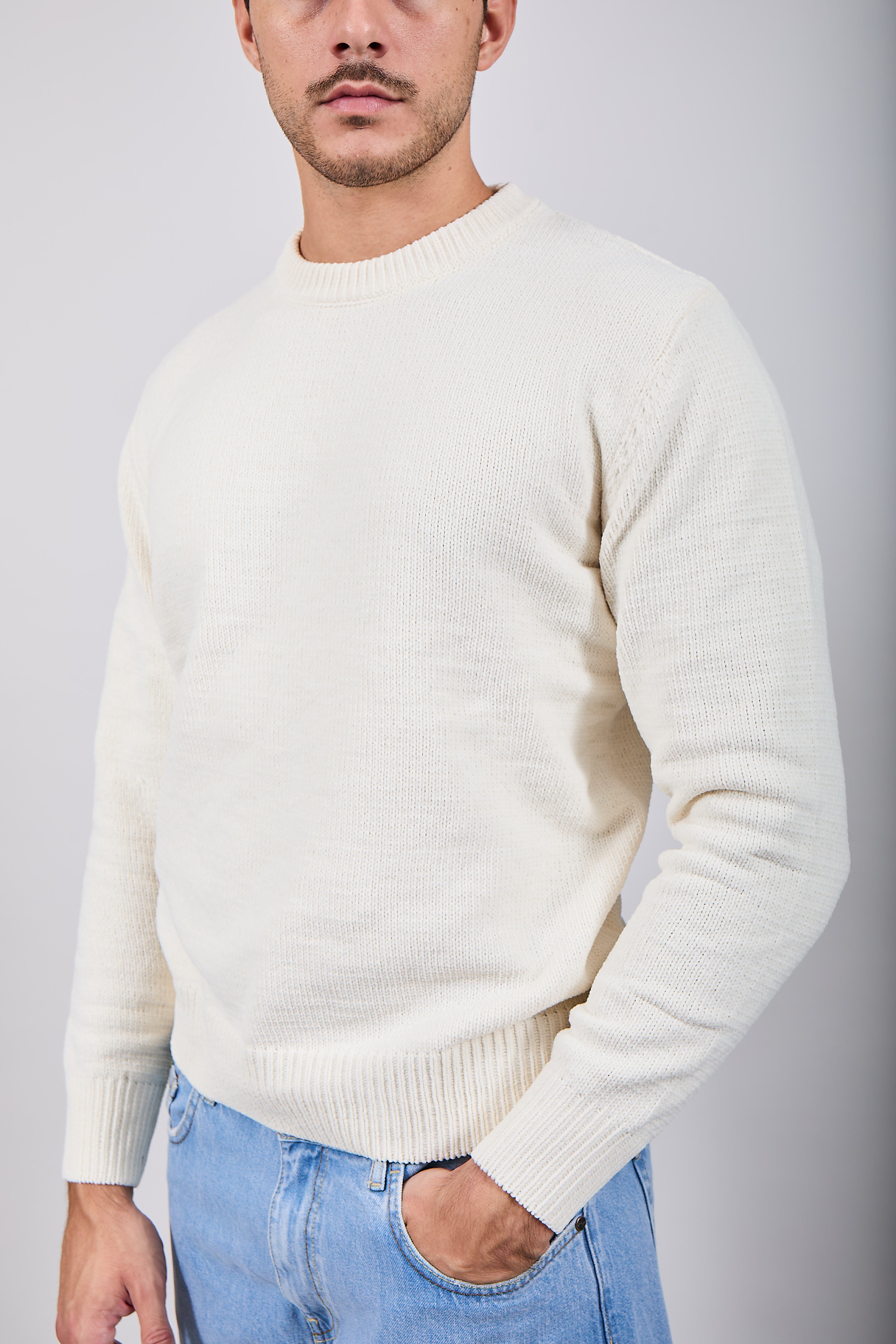 Maglione Gianni Lupo Ciniglia Bianco 535 (12227810984276)