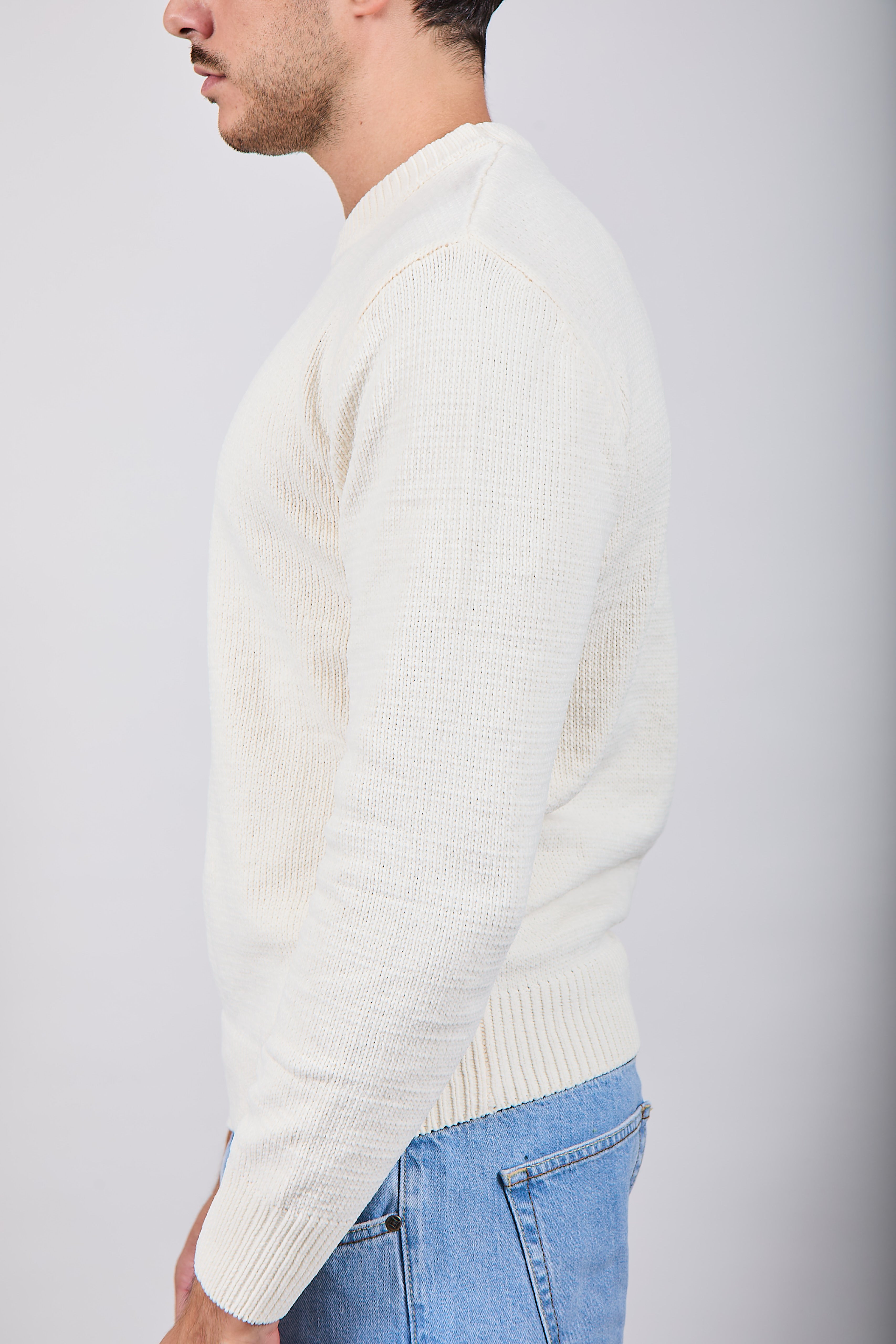 Maglione Gianni Lupo Ciniglia Bianco 535 (12227810984276)