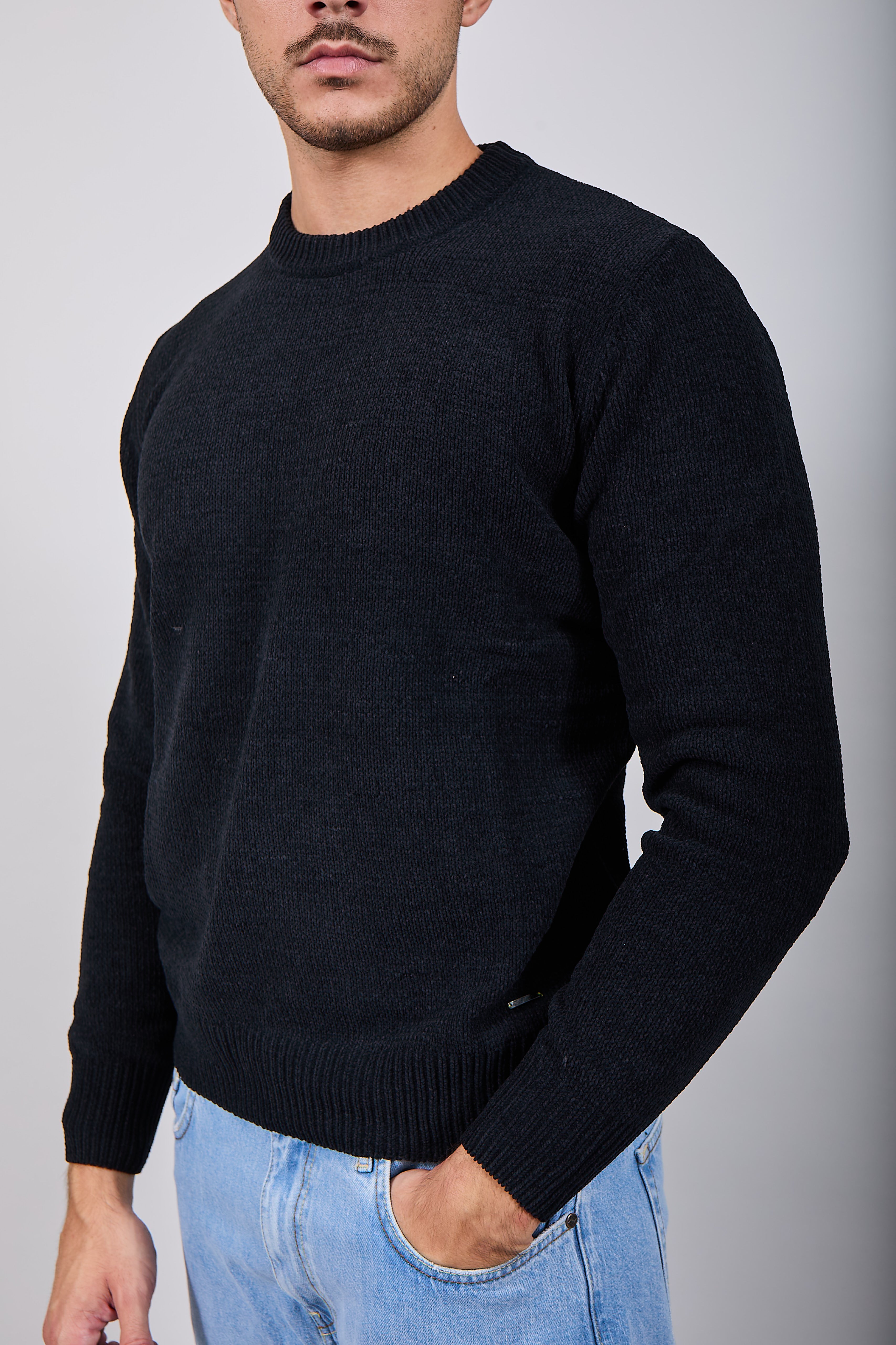 Maglione Gianni Lupo Ciniglia Nero 535 (12227809476948)