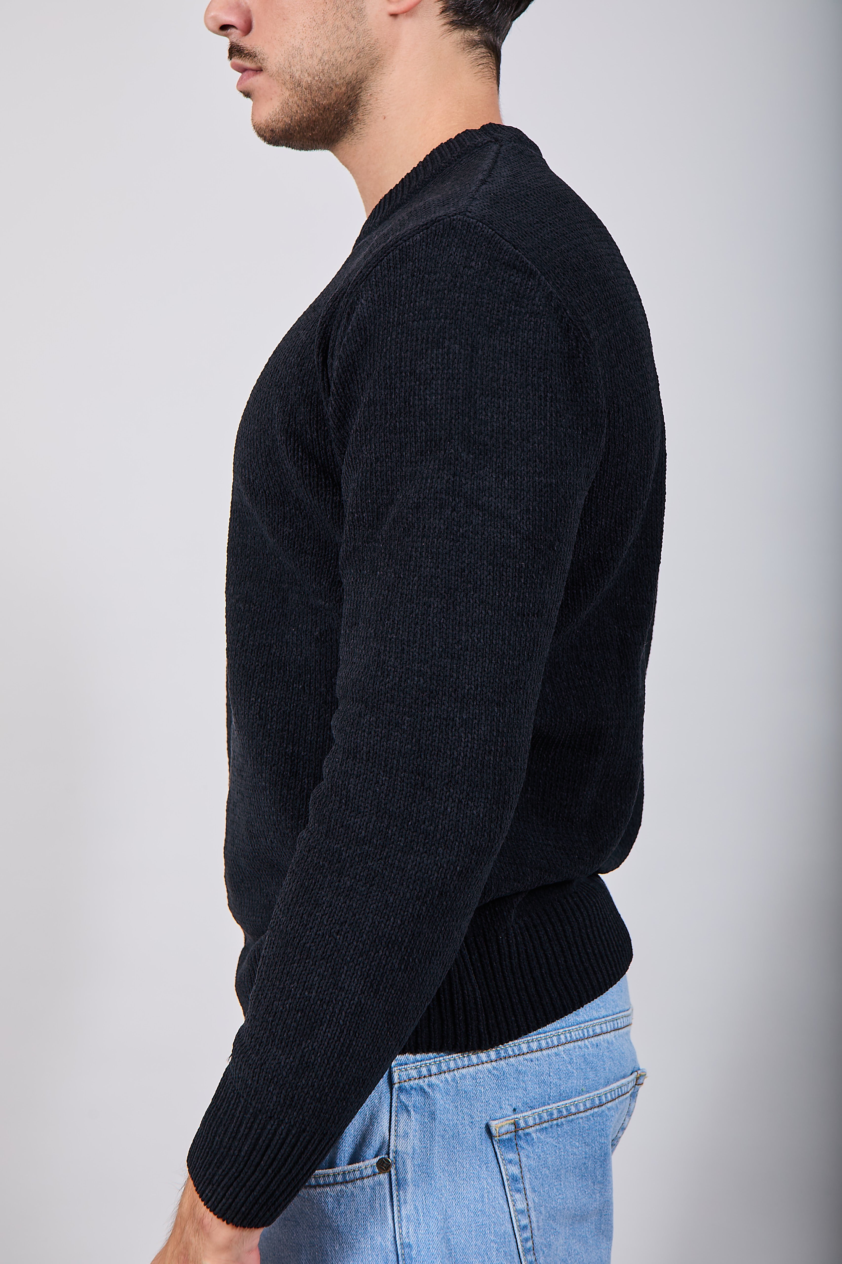 Maglione Gianni Lupo Ciniglia Nero 535 (12227809476948)
