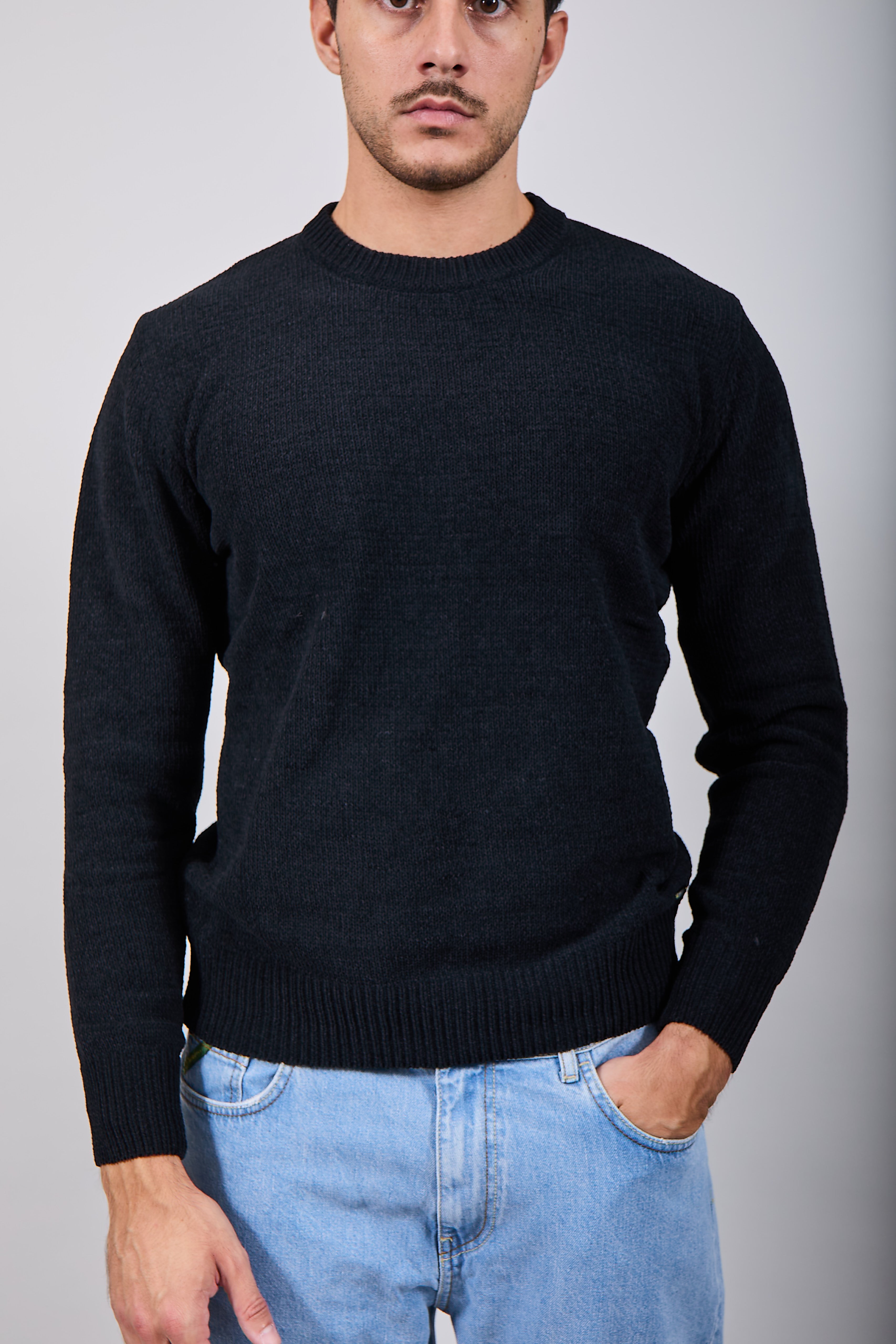 Maglione Gianni Lupo Ciniglia Nero 535 (12227809476948)