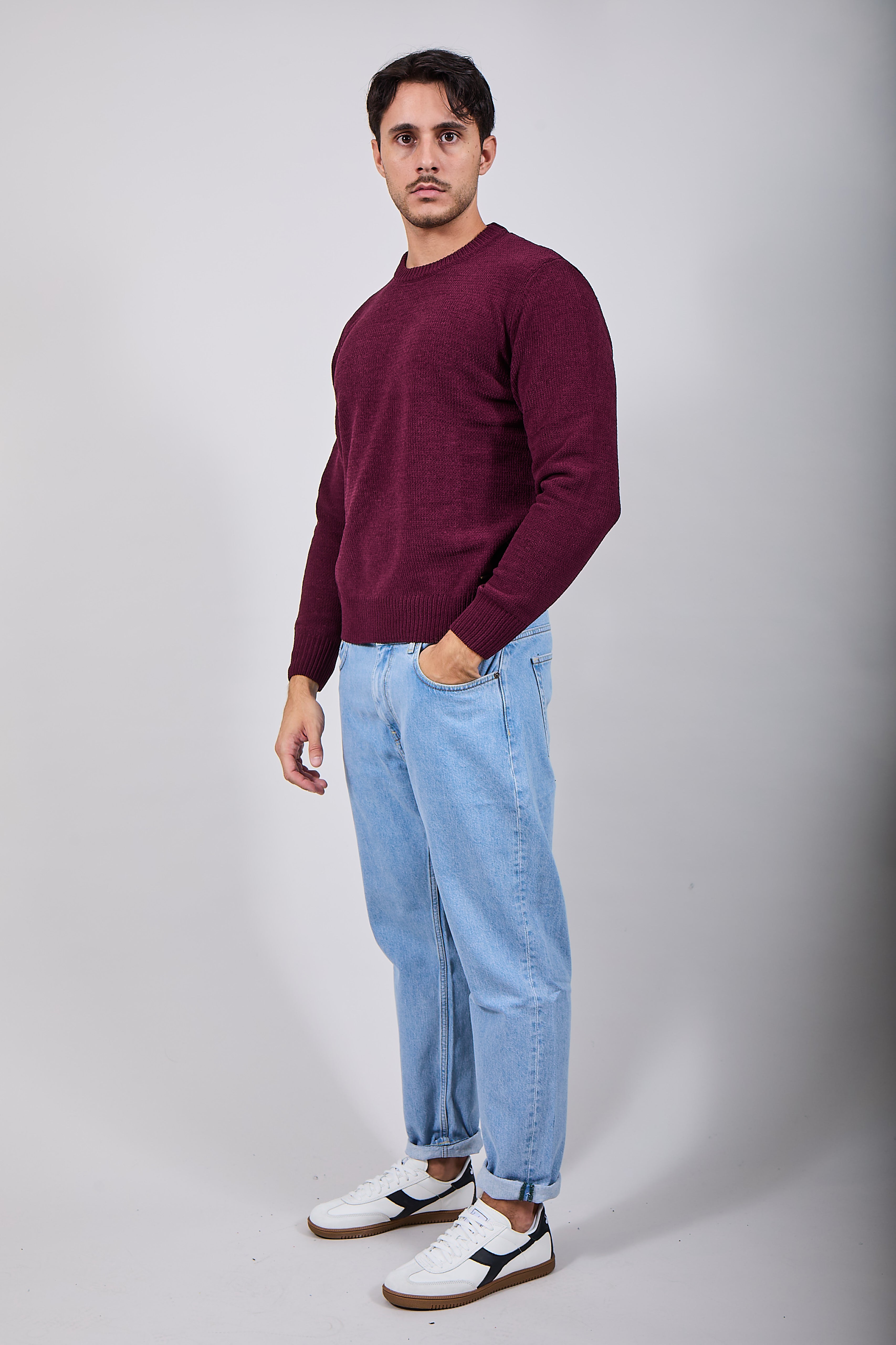 Maglione Gianni Lupo Ciniglia Bordeaux 535 (12227807347028)