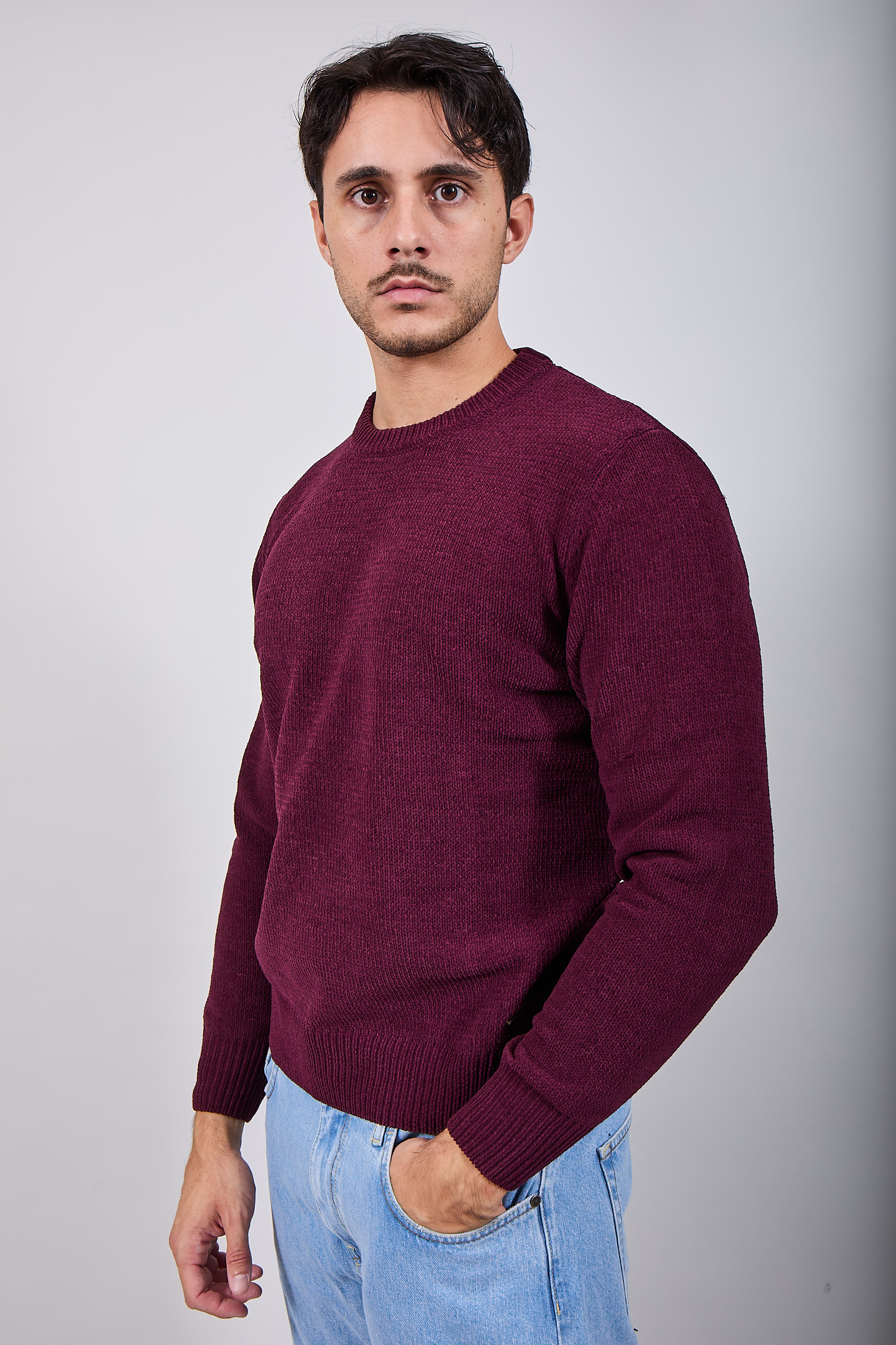 Maglione Gianni Lupo Ciniglia Bordeaux 535 (12227807347028)