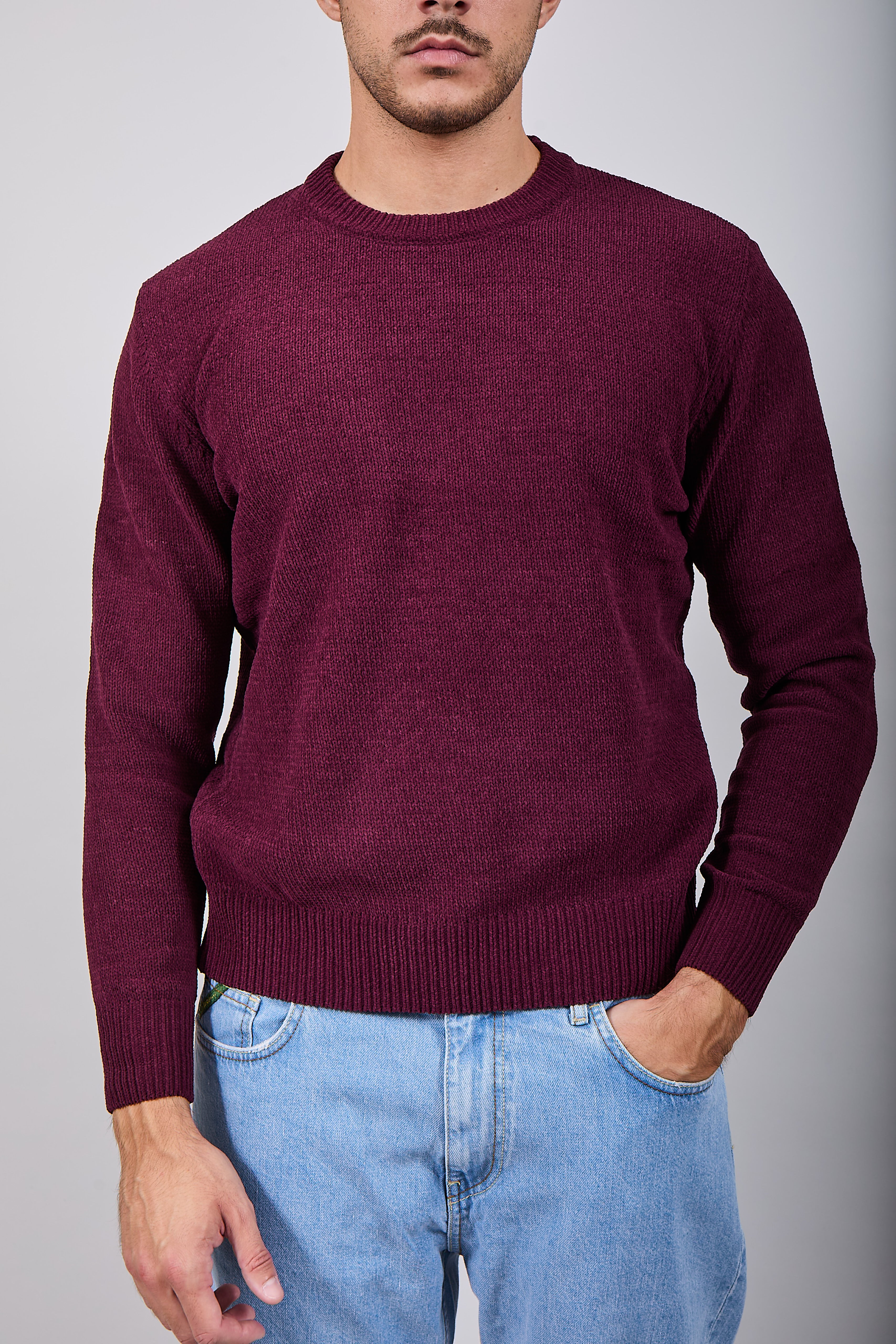 Maglione Gianni Lupo Ciniglia Bordeaux 535 (12227807347028)