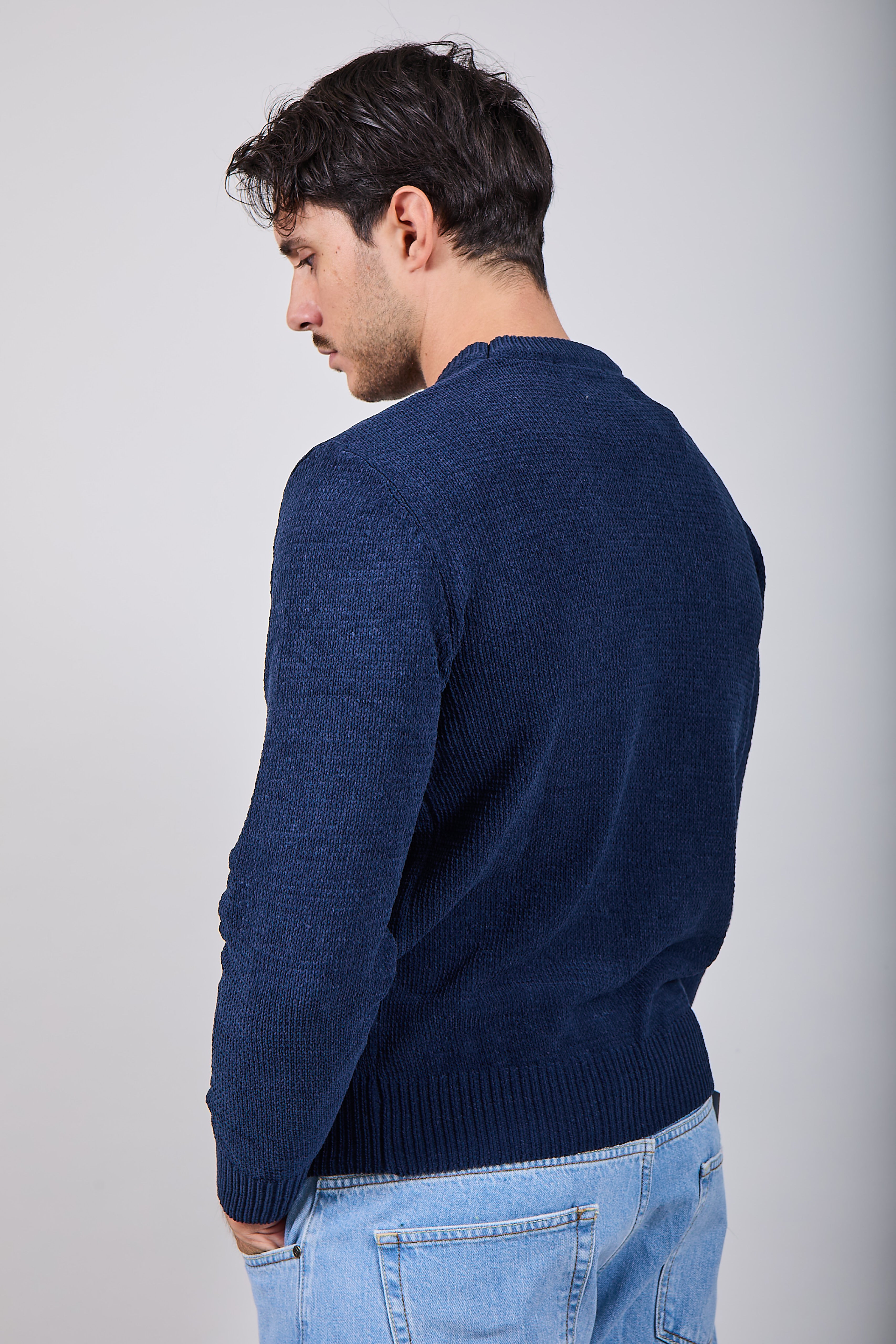 Maglione Gianni Lupo Ciniglia Navy 535 (12227808428372)