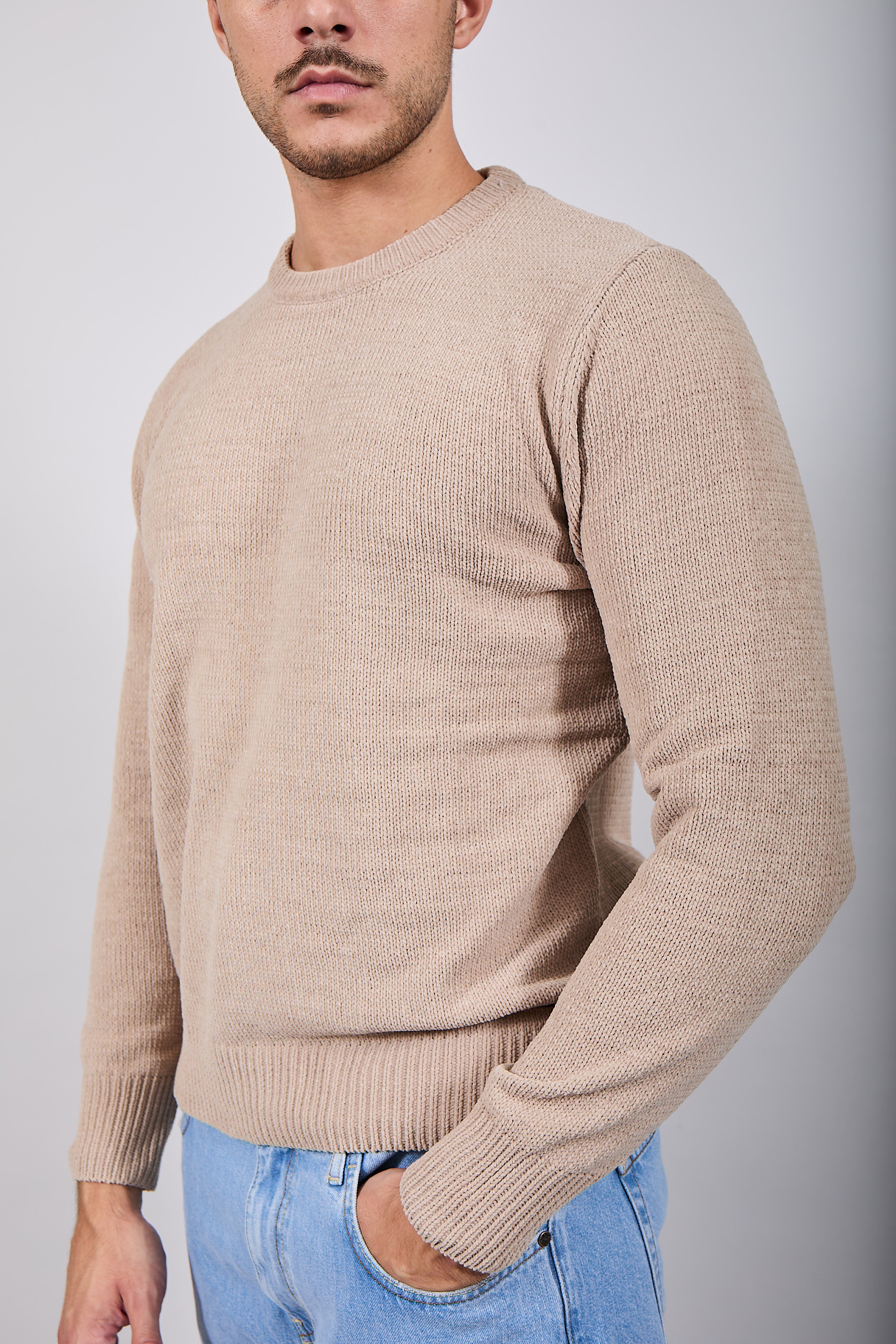 Maglione Gianni Lupo Ciniglia Beige 535 (12227812098388)