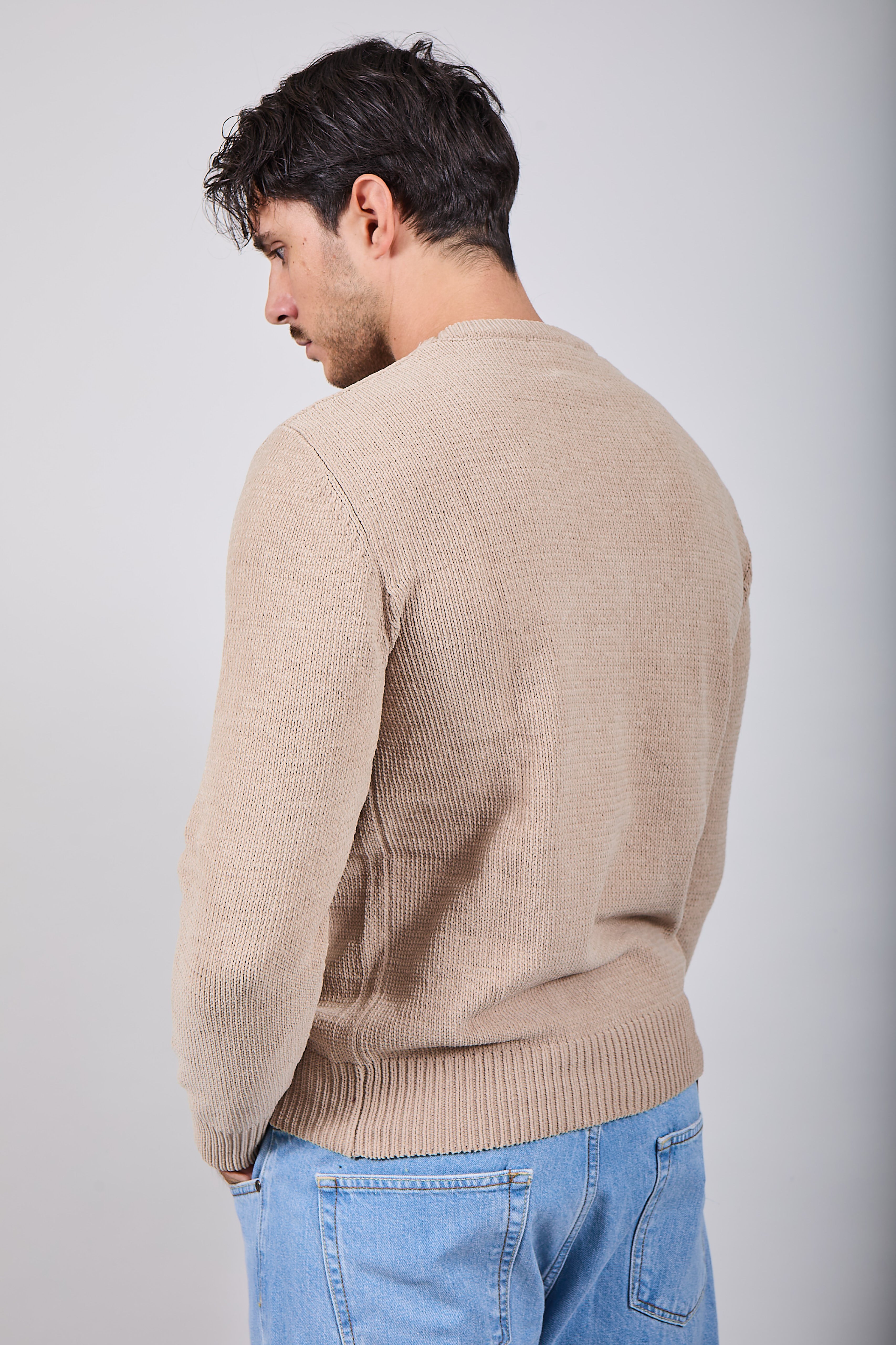 Maglione Gianni Lupo Ciniglia Beige 535 (12227812098388)