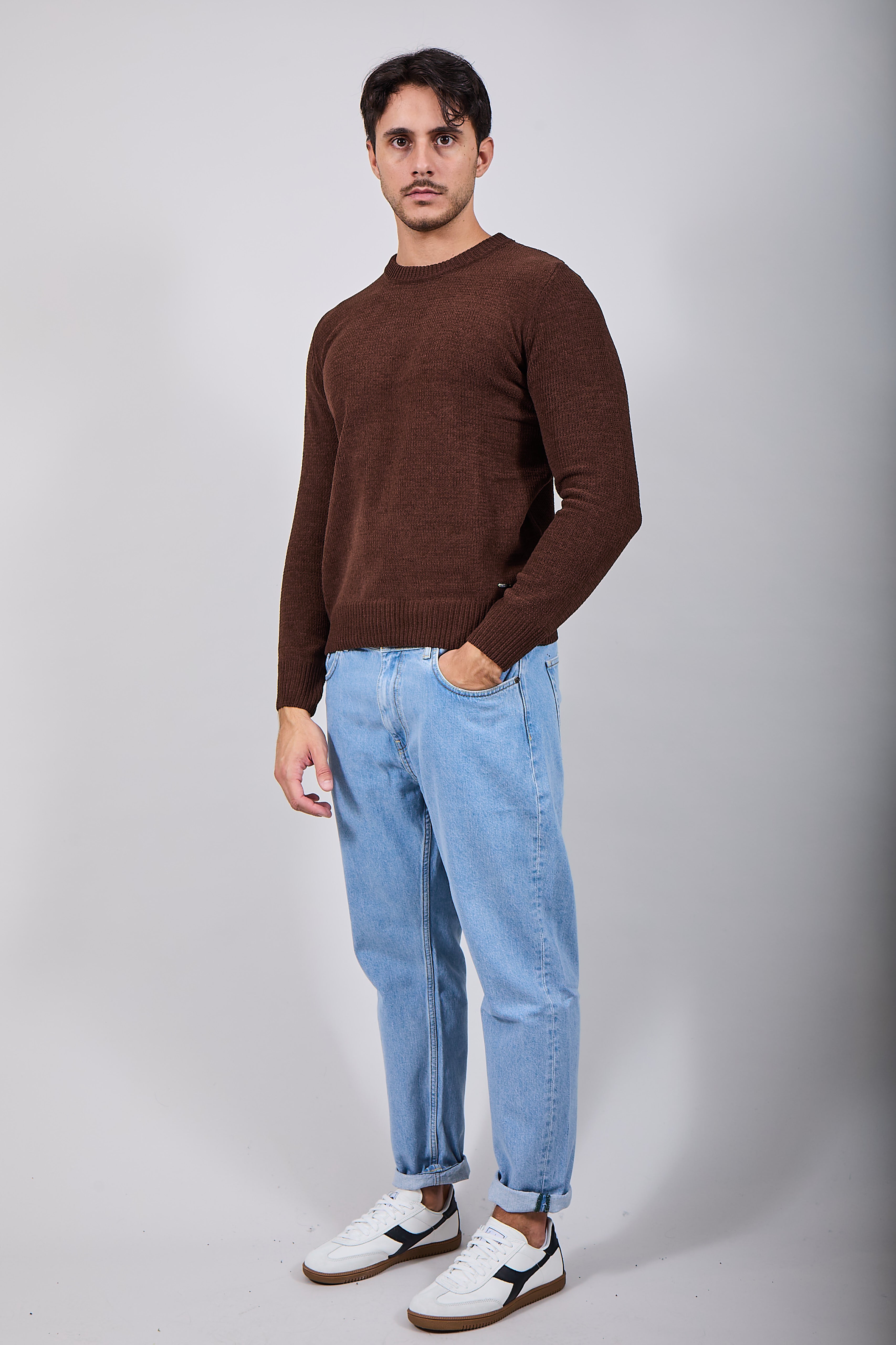 Maglione Gianni Lupo Ciniglia Coffee 535 (12227807019348)