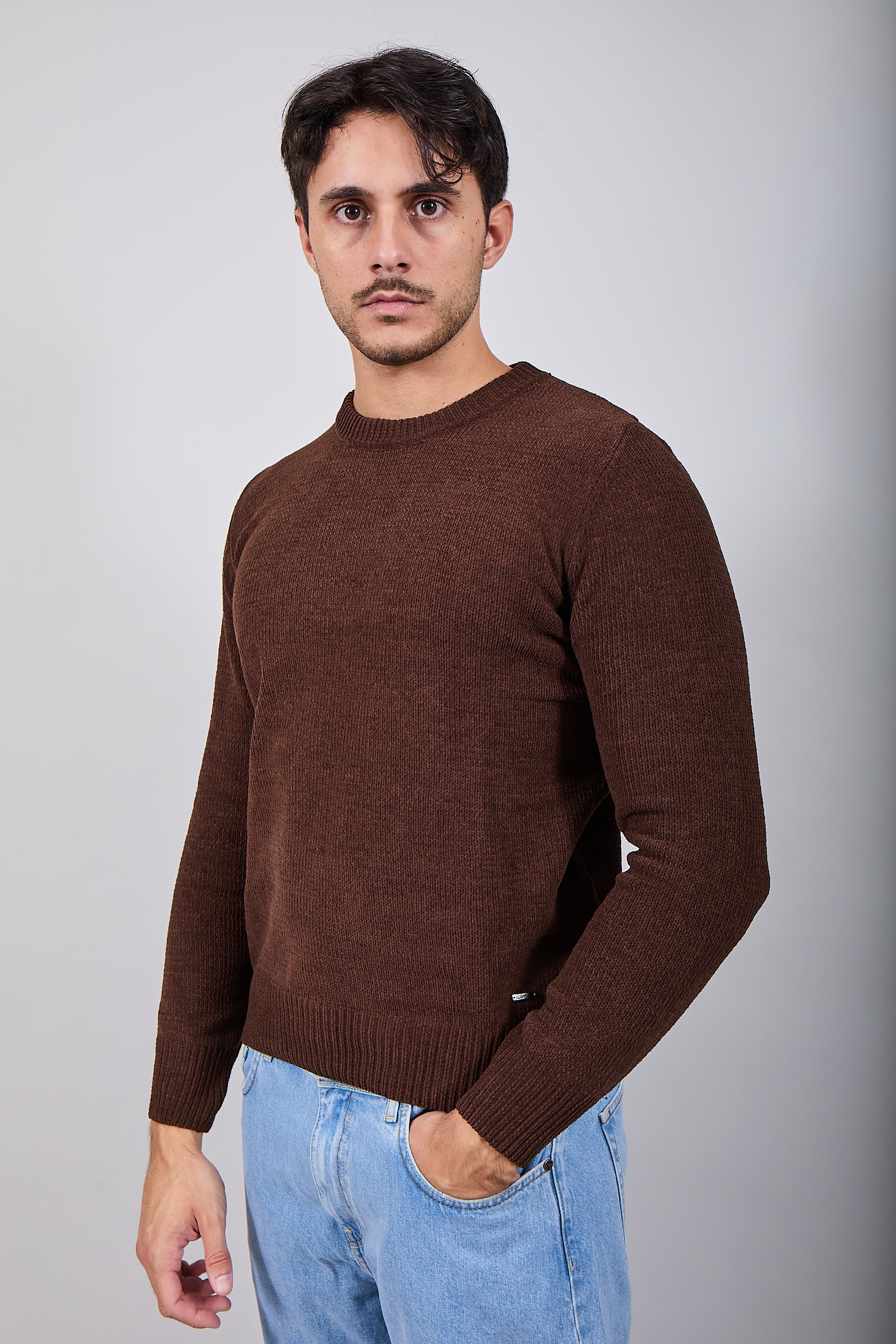 Maglione Gianni Lupo Ciniglia Coffee 535 (12227807019348)