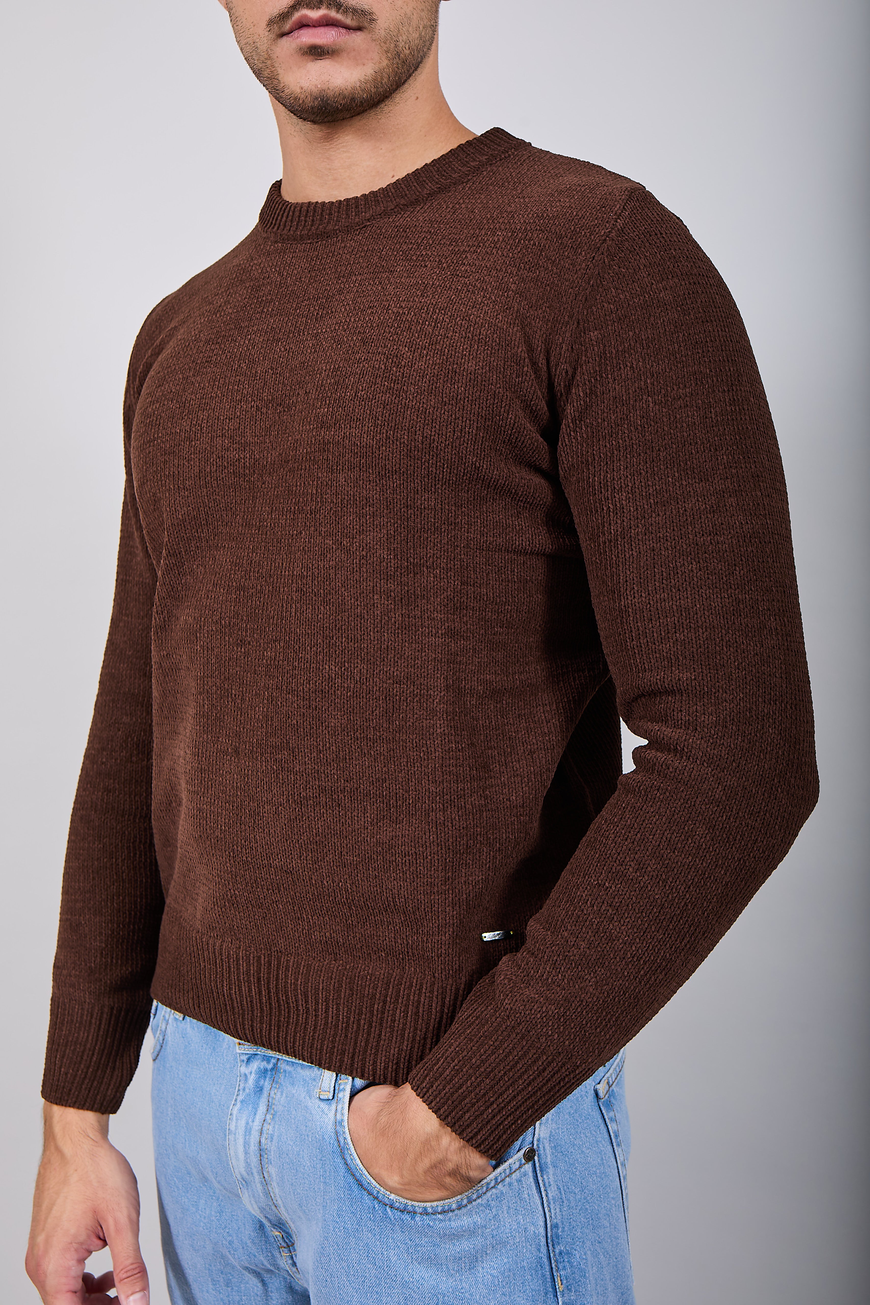 Maglione Gianni Lupo Ciniglia Coffee 535 (12227807019348)