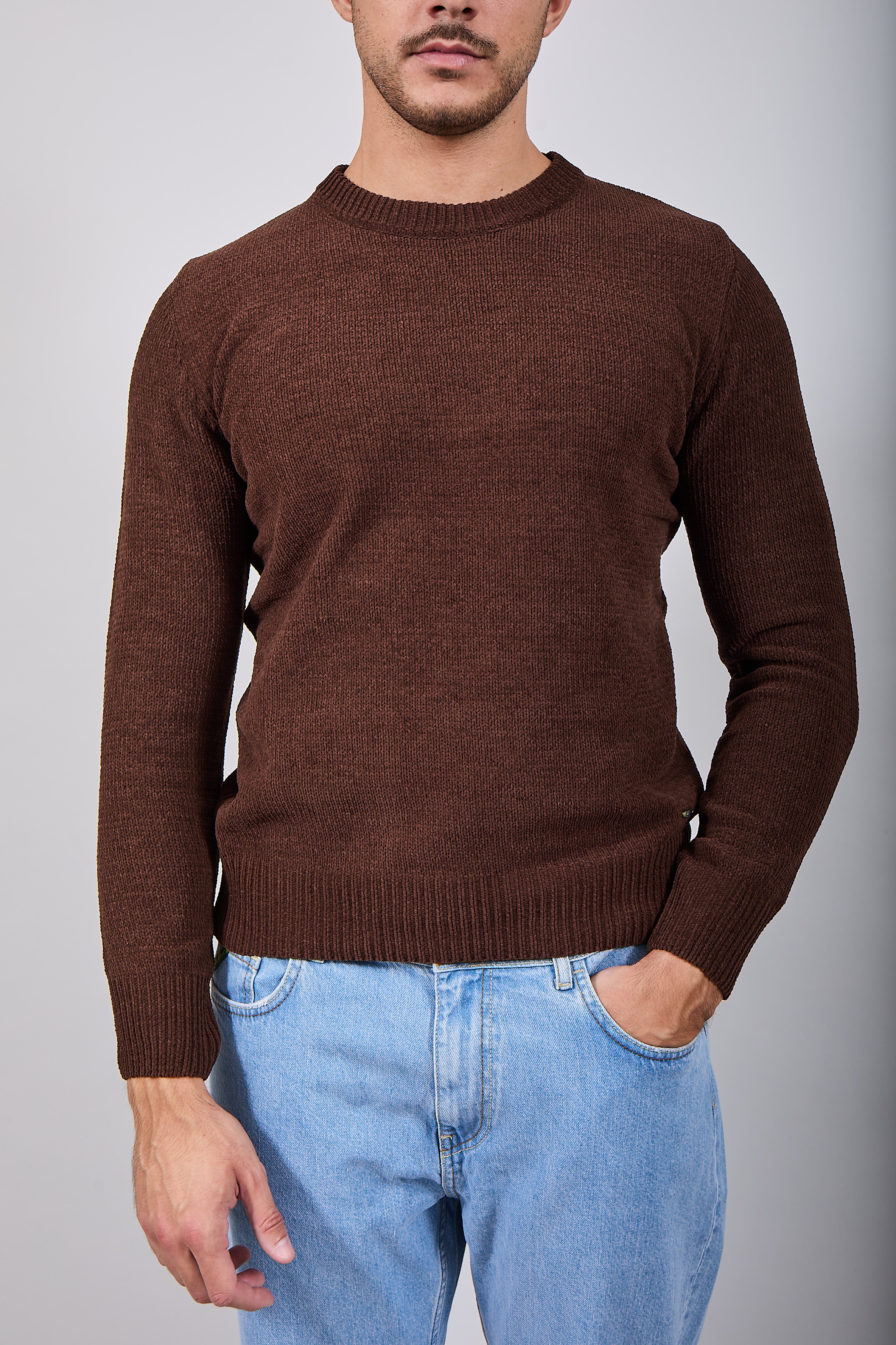 Maglione Gianni Lupo Ciniglia Coffee 535 (12227807019348)