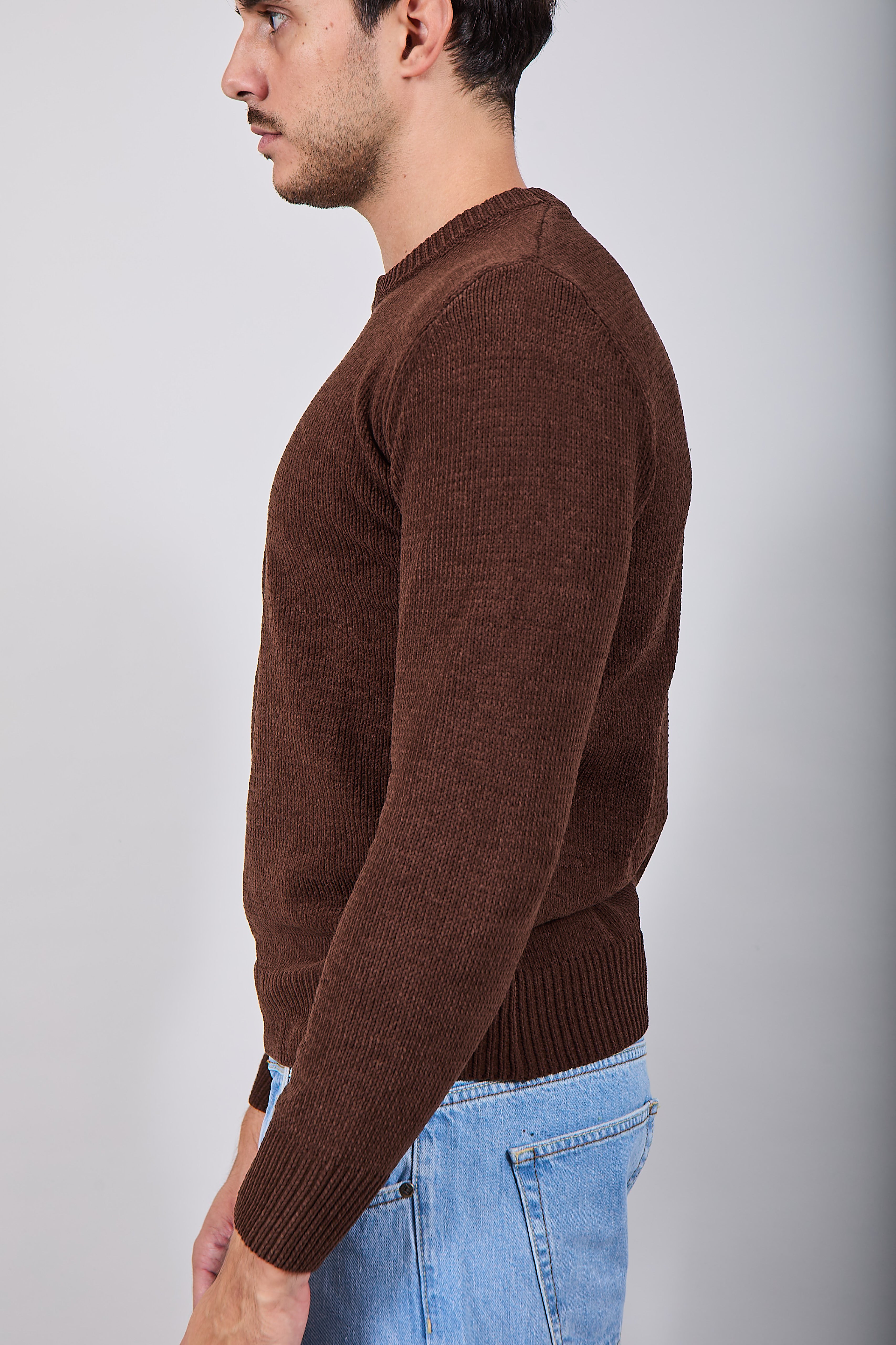 Maglione Gianni Lupo Ciniglia Coffee 535 (12227807019348)