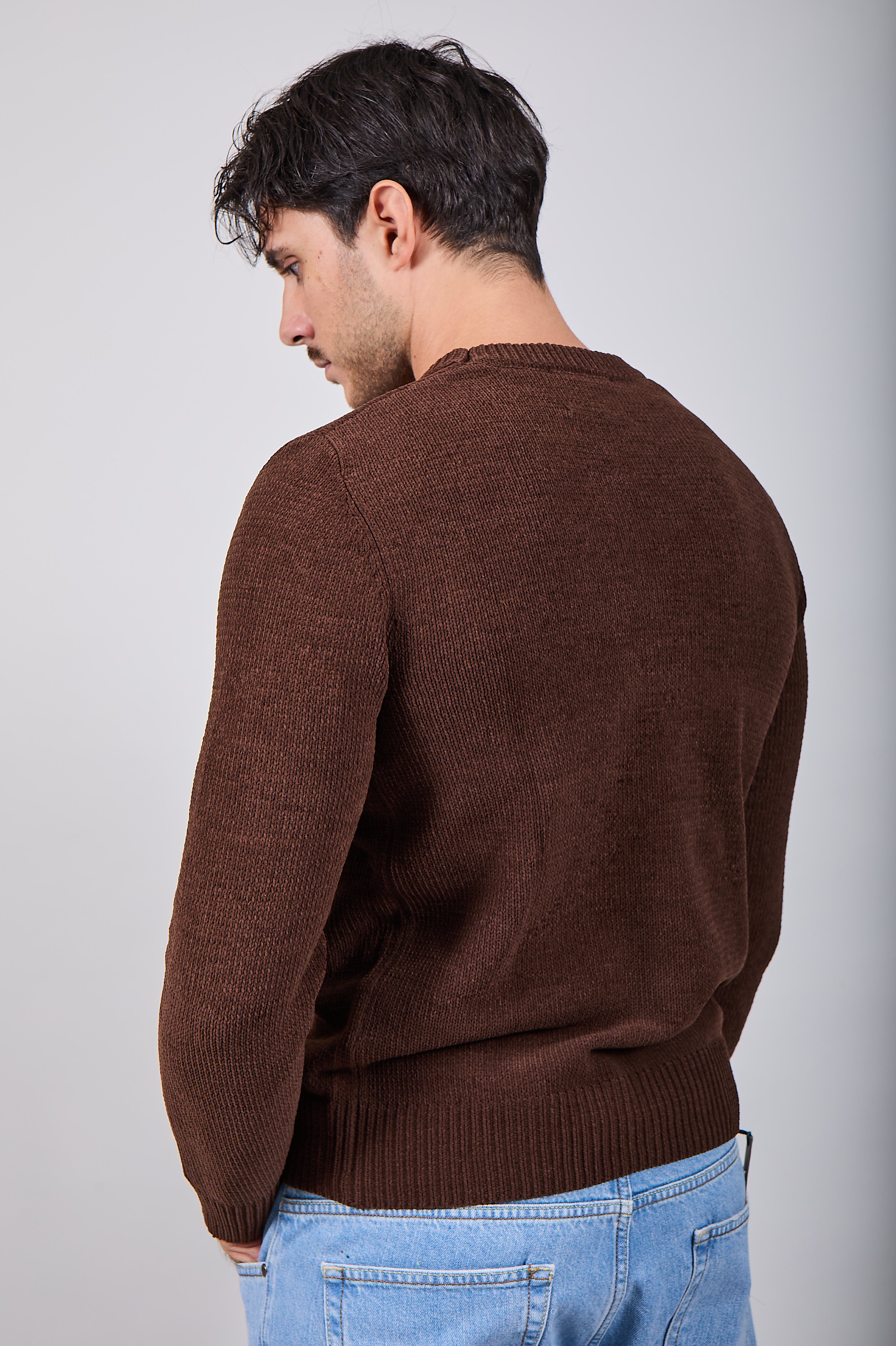 Maglione Gianni Lupo Ciniglia Coffee 535 (12227807019348)