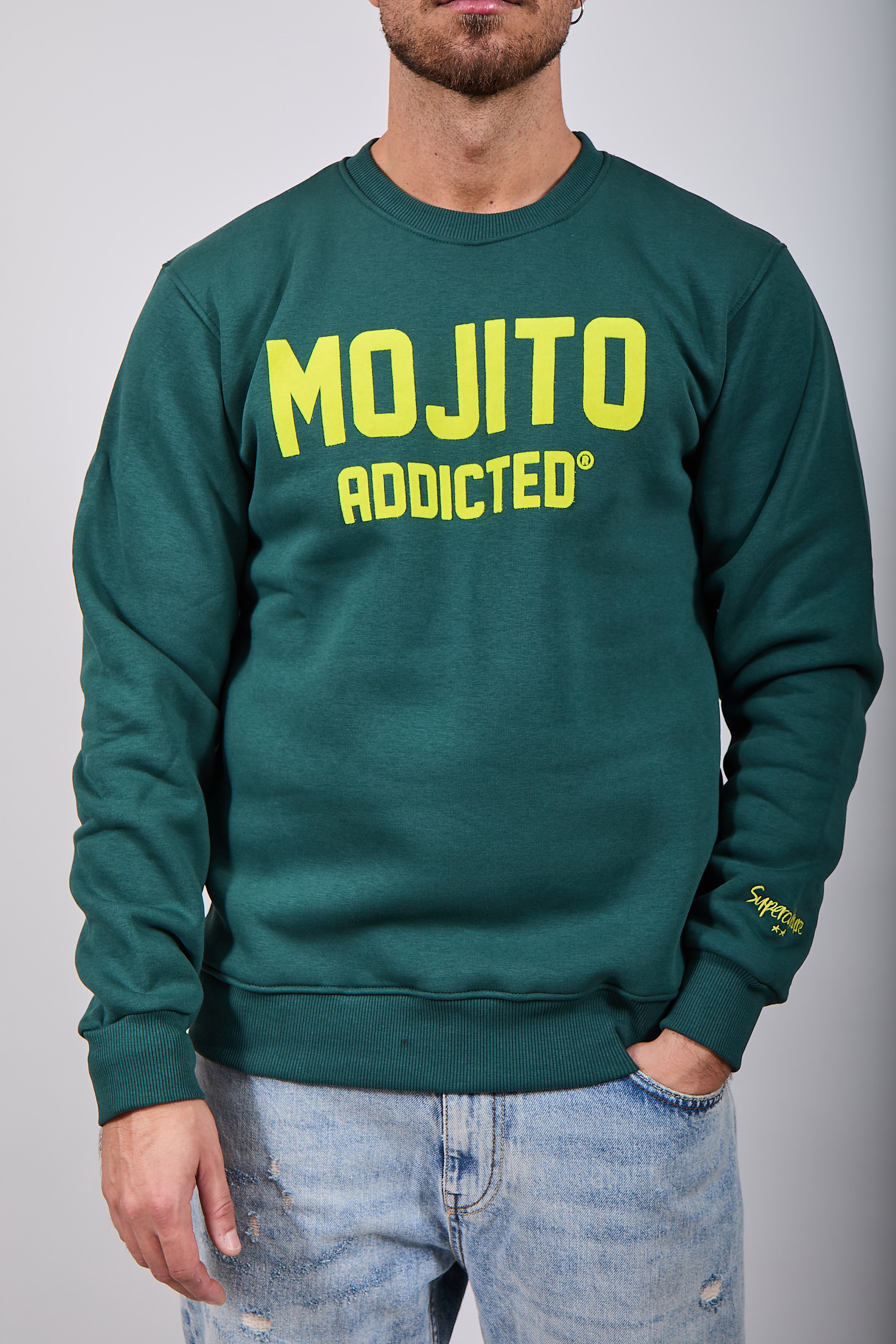 Felpa Superculture Girocollo Verde Bosco A1377 (12218660028756)