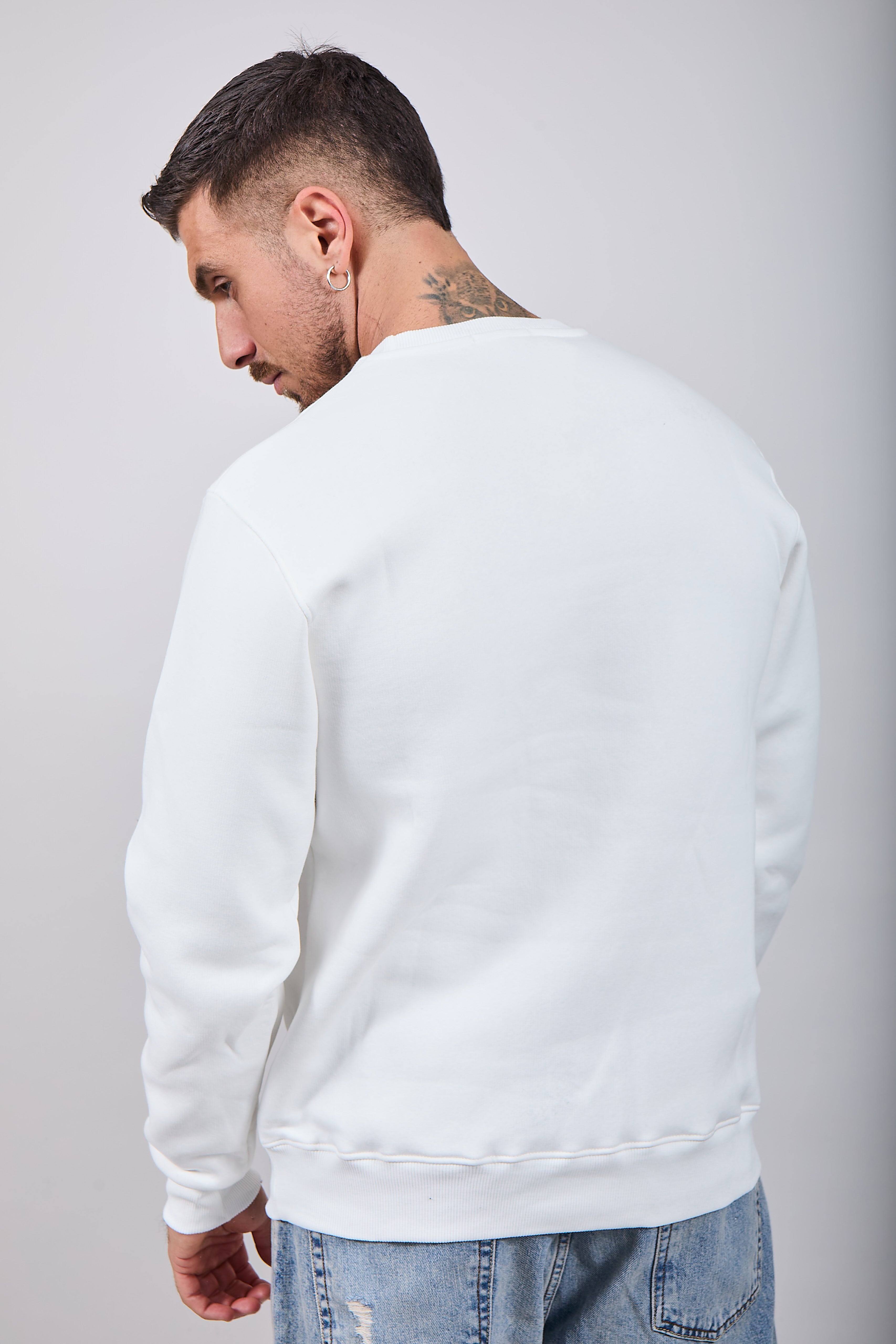 Felpa Superculture Girocollo Bianca A1331 (12218690339156)