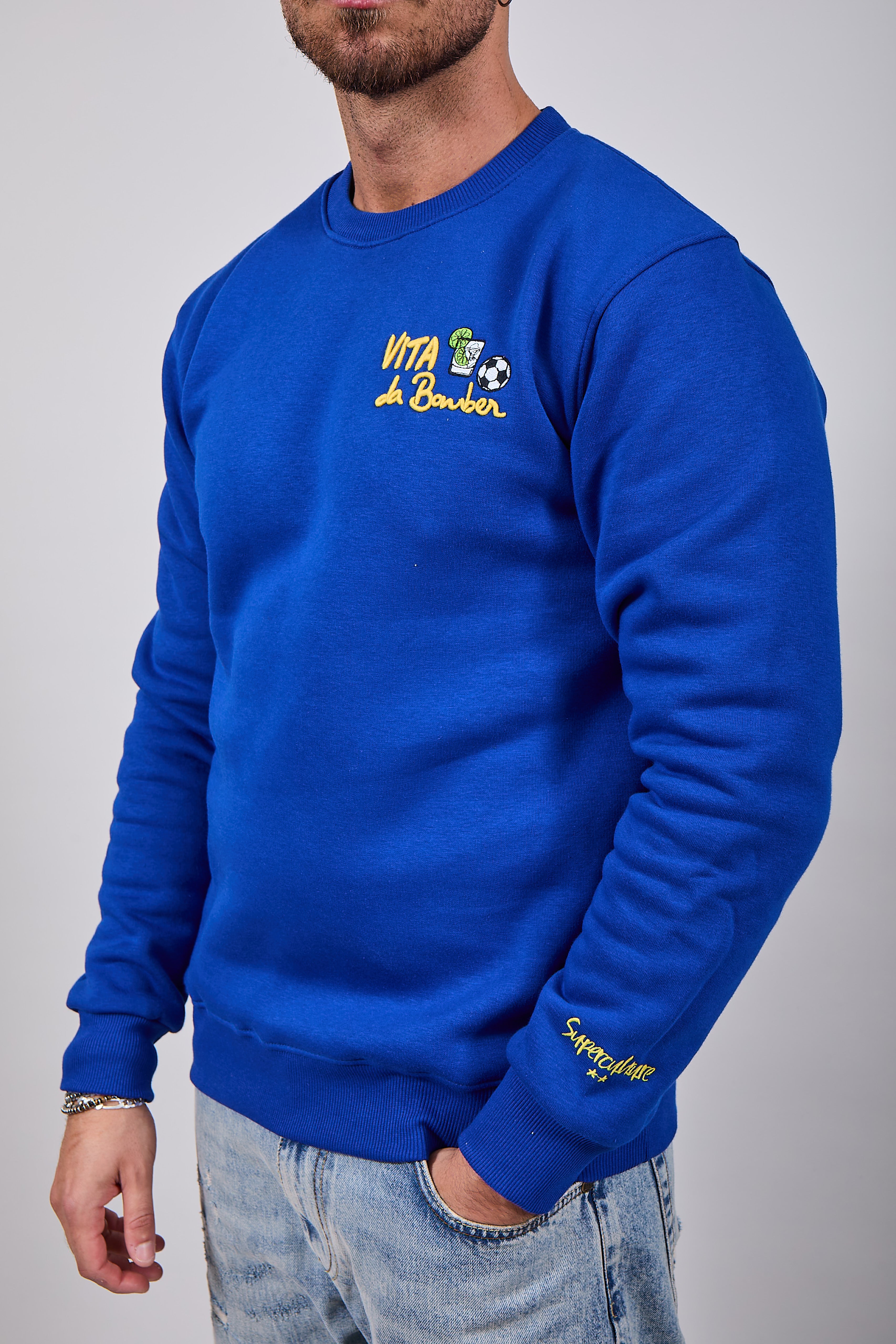 Felpa Superculture Girocollo Royal A1391 (12218720747860)