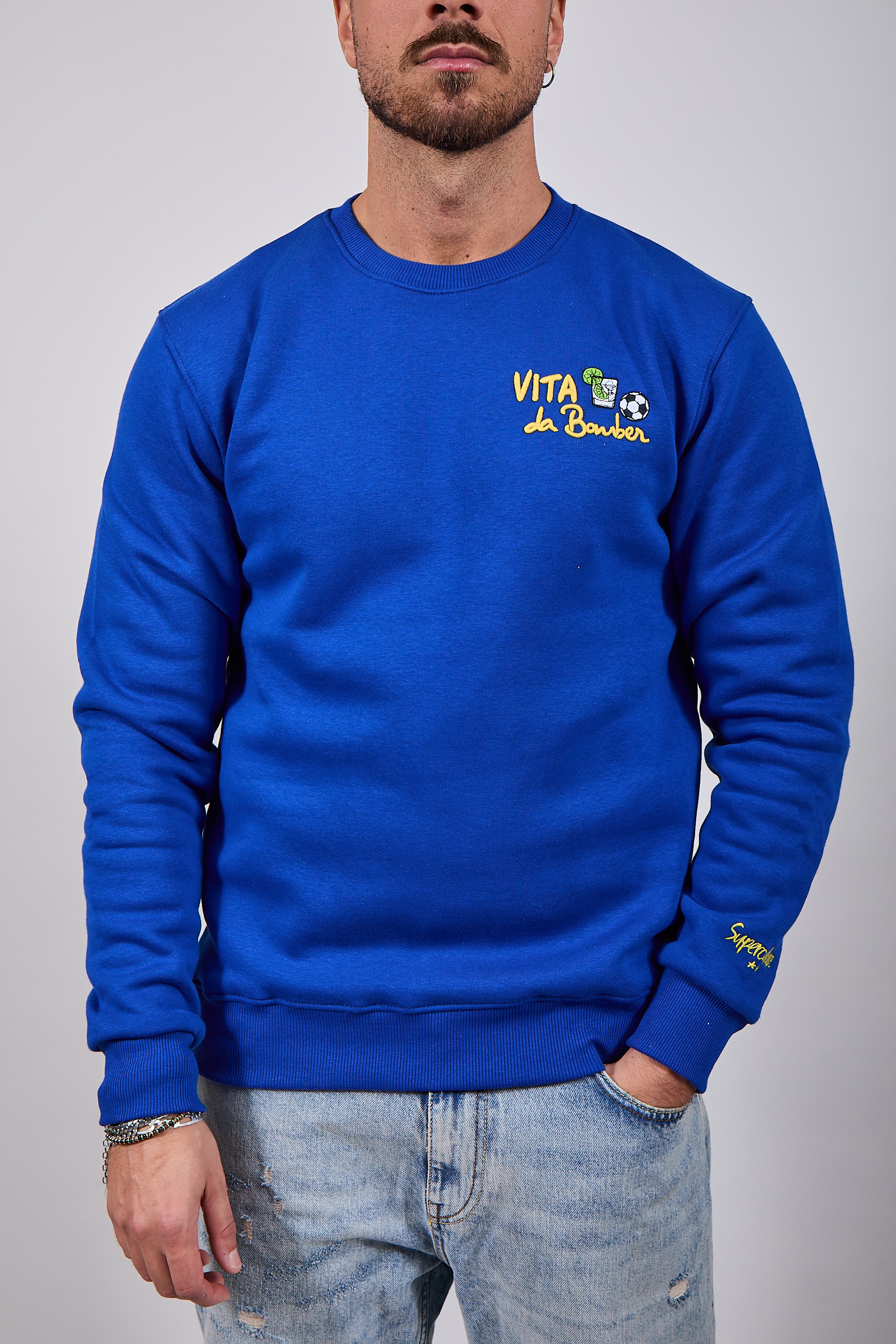 Felpa Superculture Girocollo Royal A1391 (12218720747860)