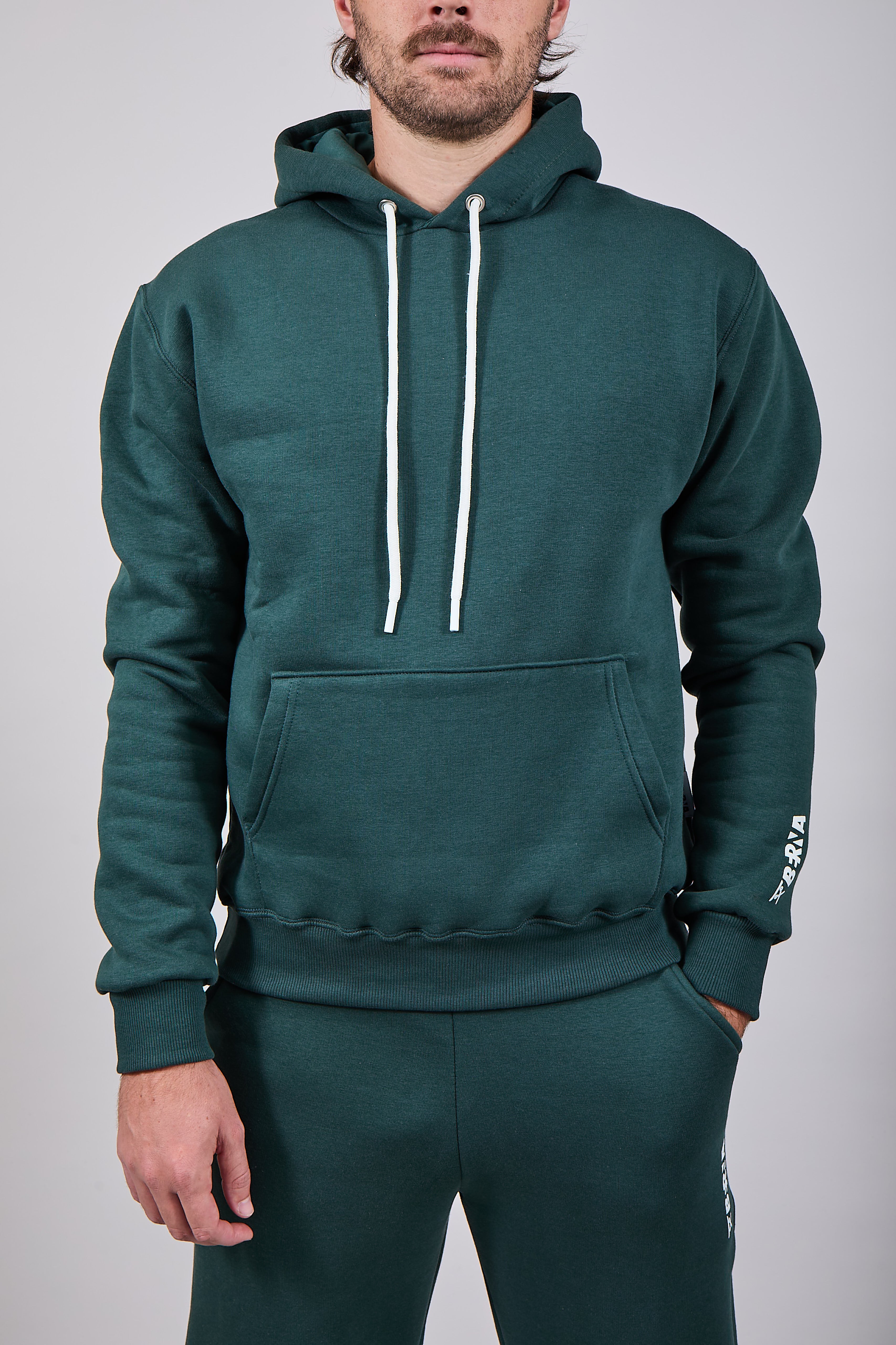 Felpa Berna Cappuccio Verde Bosco 252 (12235730485588)